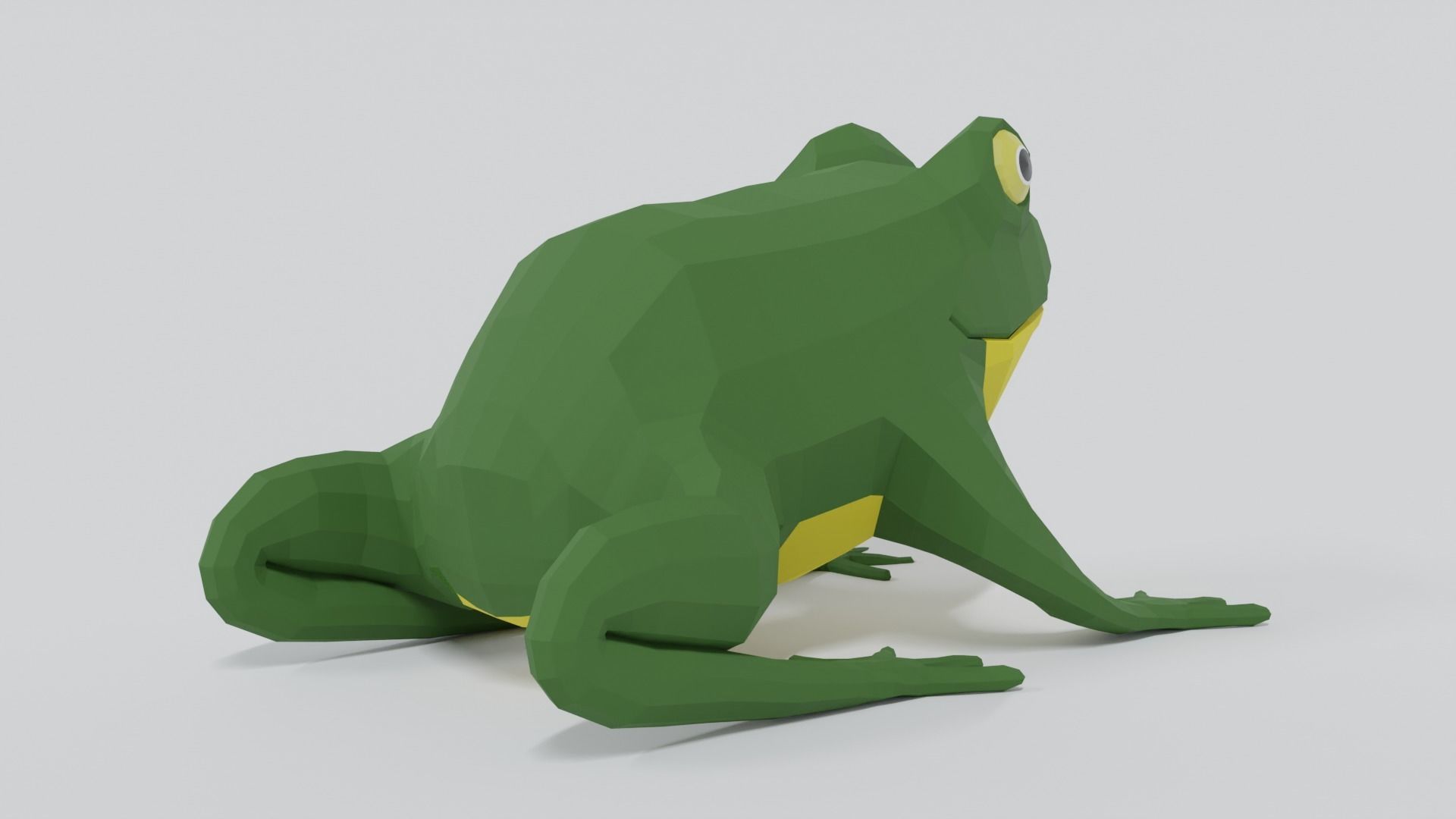 Low Poly Cartoon Frog Low-poly 3D model_4