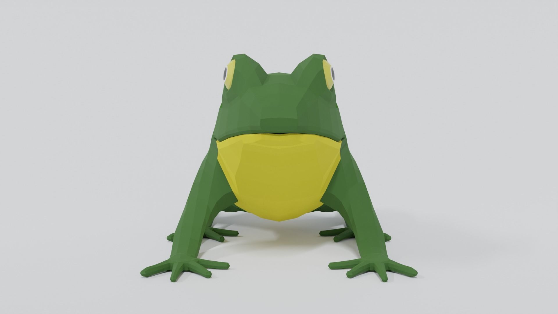 Low Poly Cartoon Frog Low-poly 3D model_7