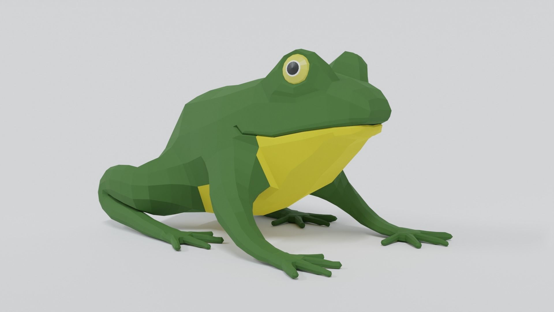Low Poly Cartoon Frog Low-poly 3D model_6