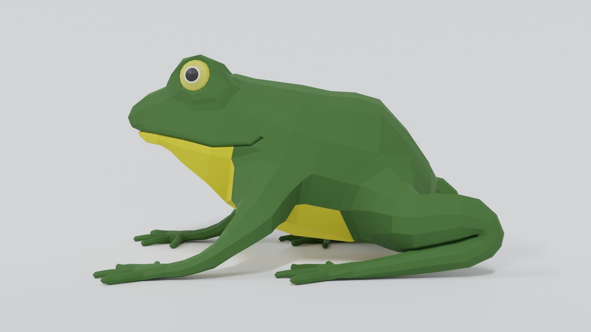 Low Poly Cartoon Frog Low-poly 3D model_1