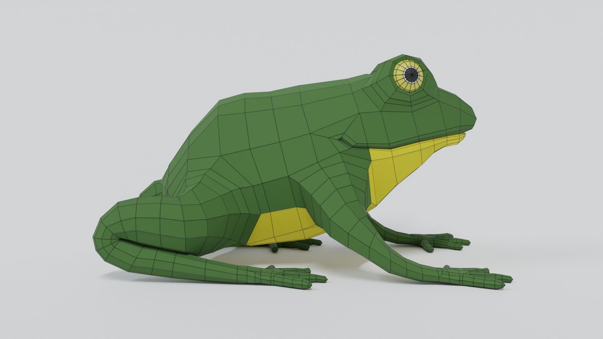 Low Poly Cartoon Frog Low-poly 3D model_14