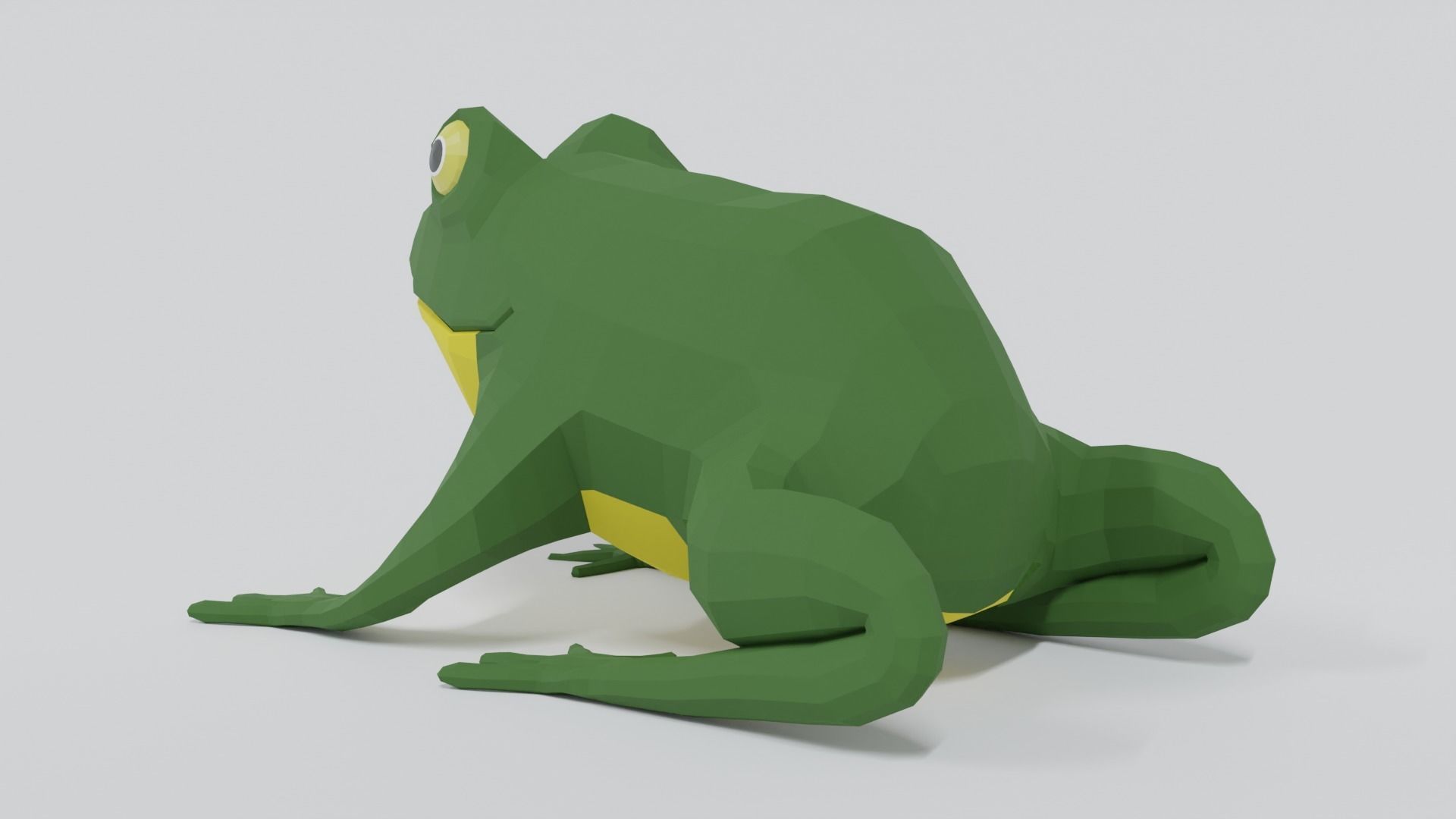 Low Poly Cartoon Frog Low-poly 3D model_2