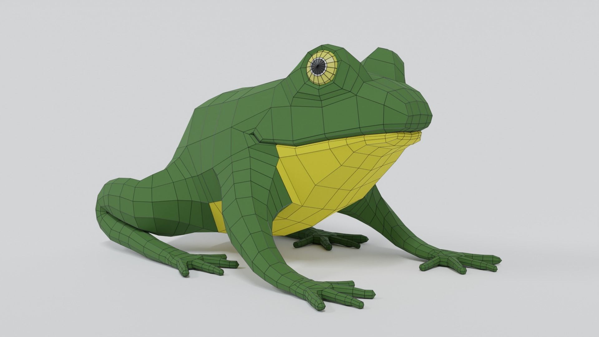 Low Poly Cartoon Frog Low-poly 3D model_15