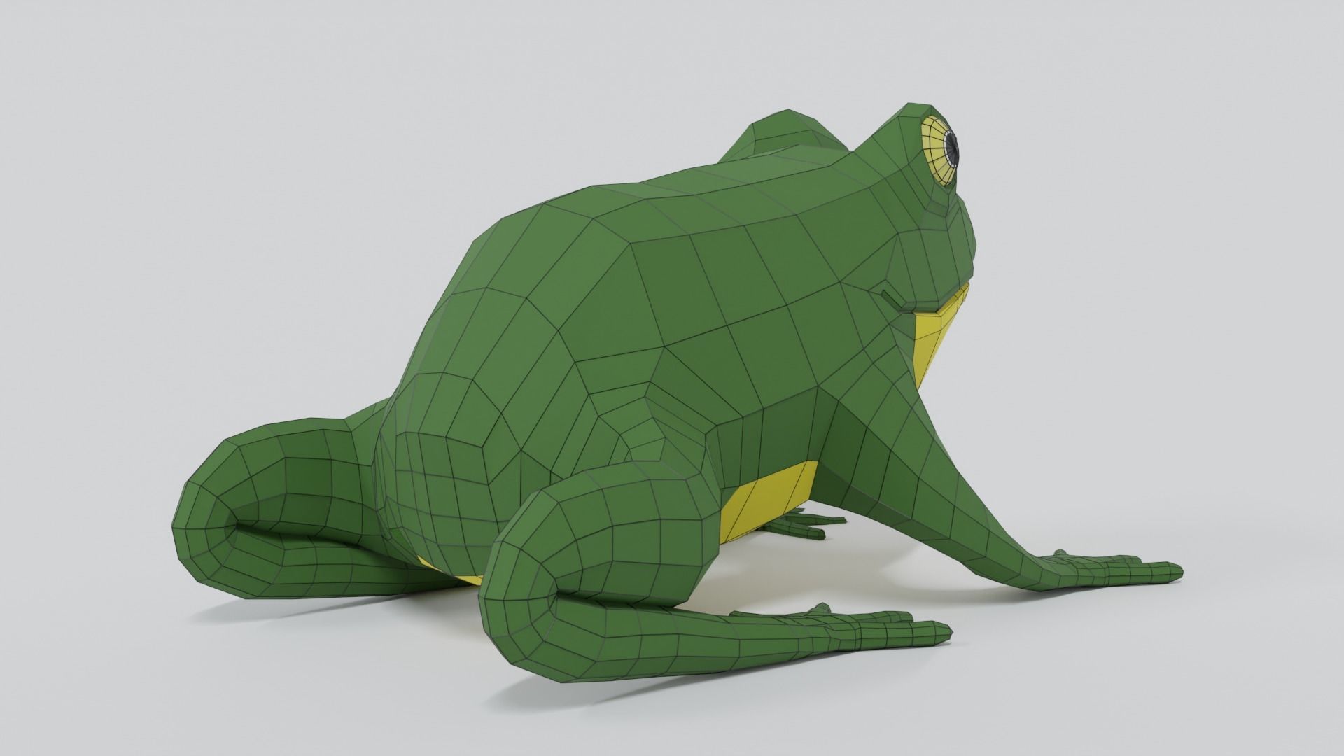 Low Poly Cartoon Frog Low-poly 3D model_13