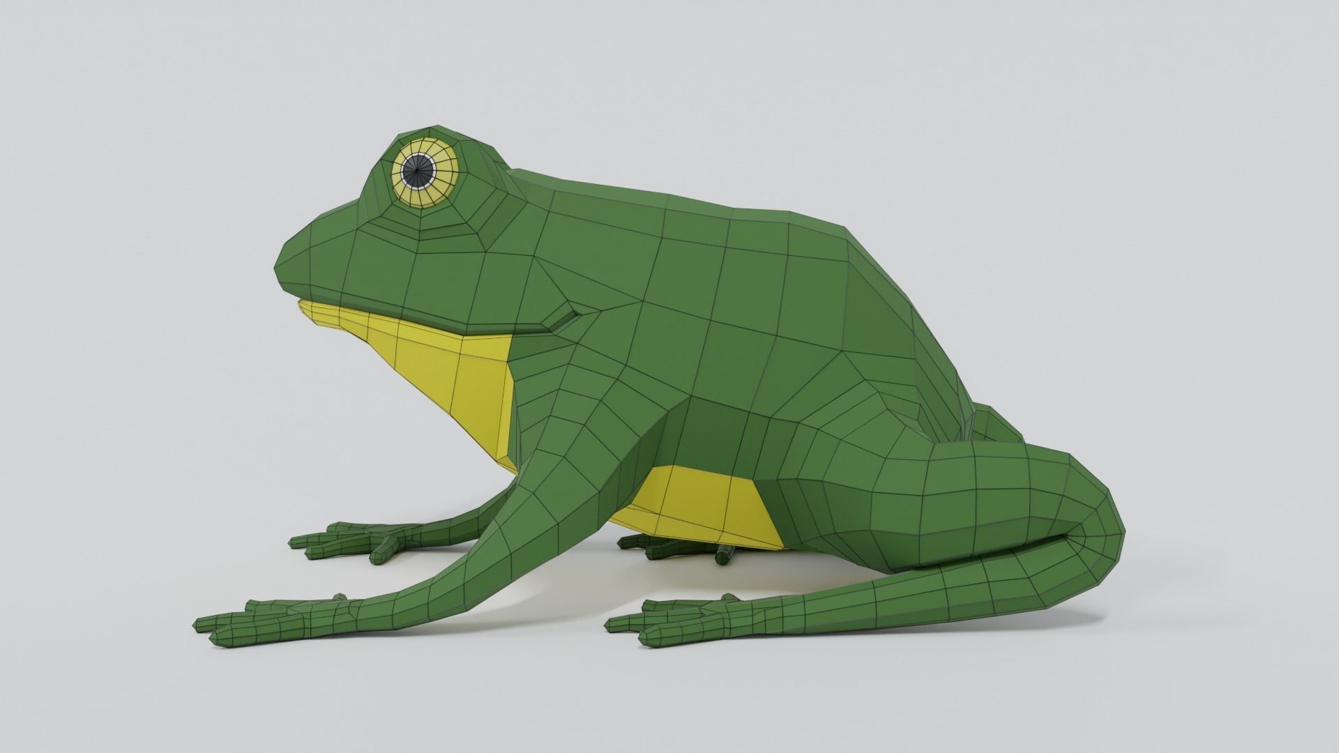 Low Poly Cartoon Frog Low-poly 3D model_10