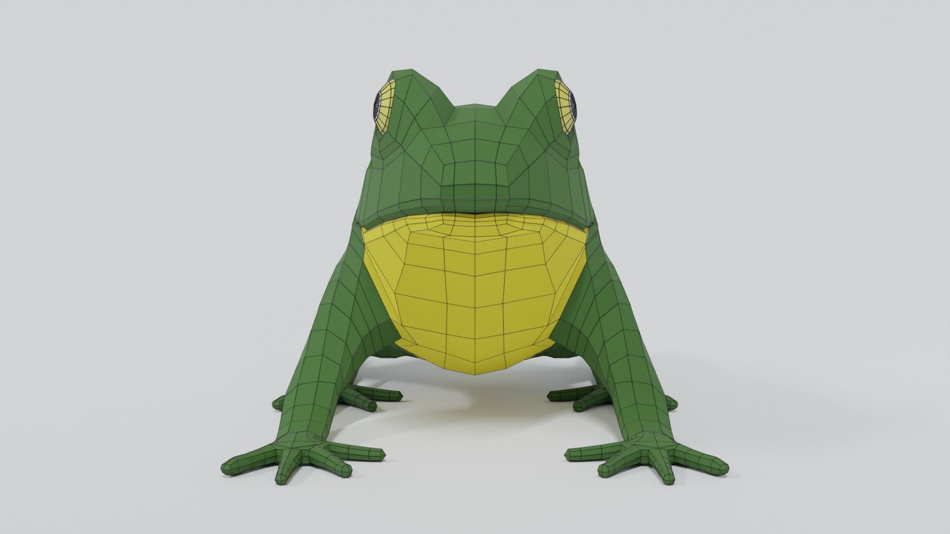 Low Poly Cartoon Frog Low-poly 3D model_16