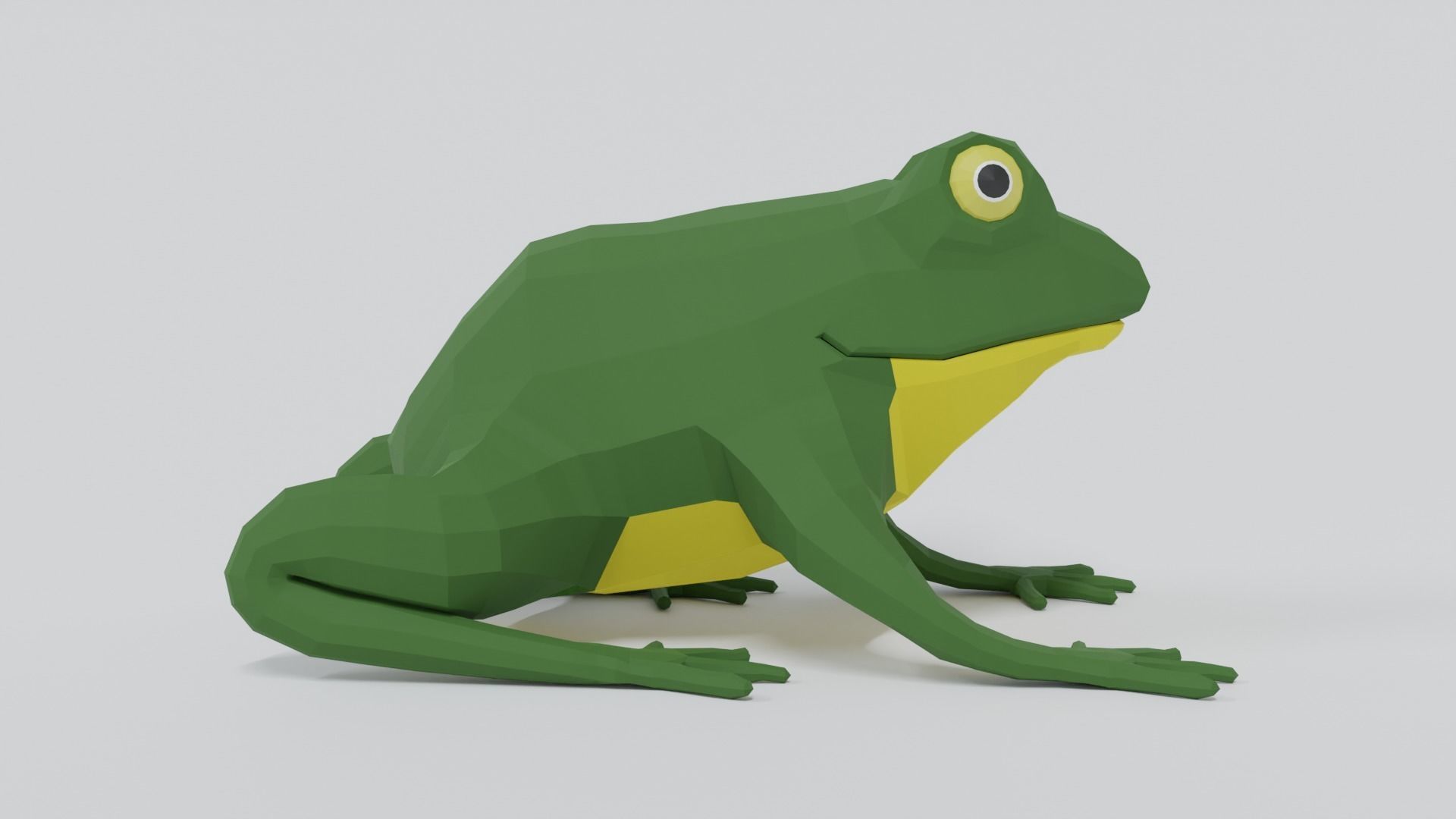 Low Poly Cartoon Frog Low-poly 3D model_5