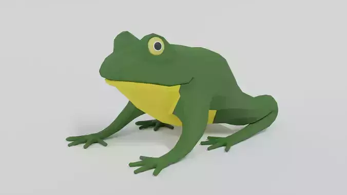 Low Poly Cartoon Frog