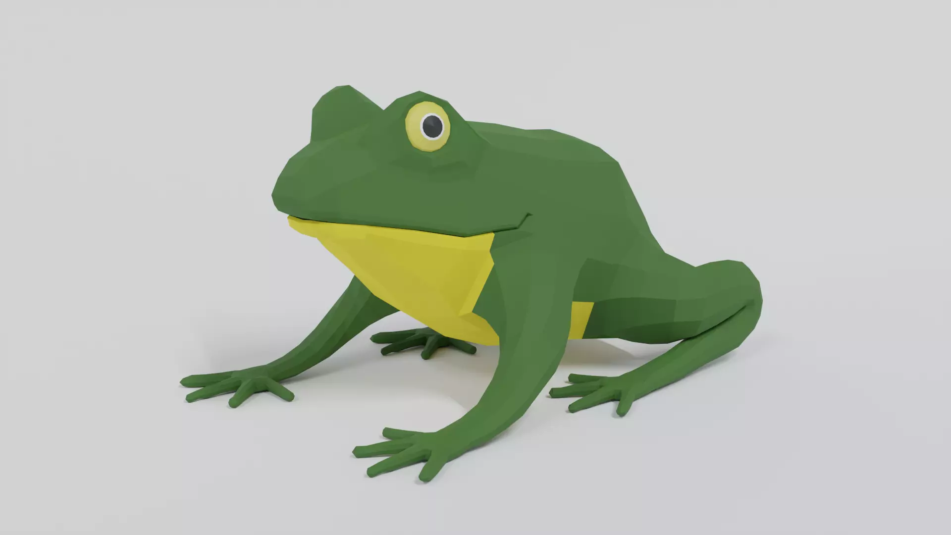 Low Poly Cartoon Frog Low-poly 3D model_0