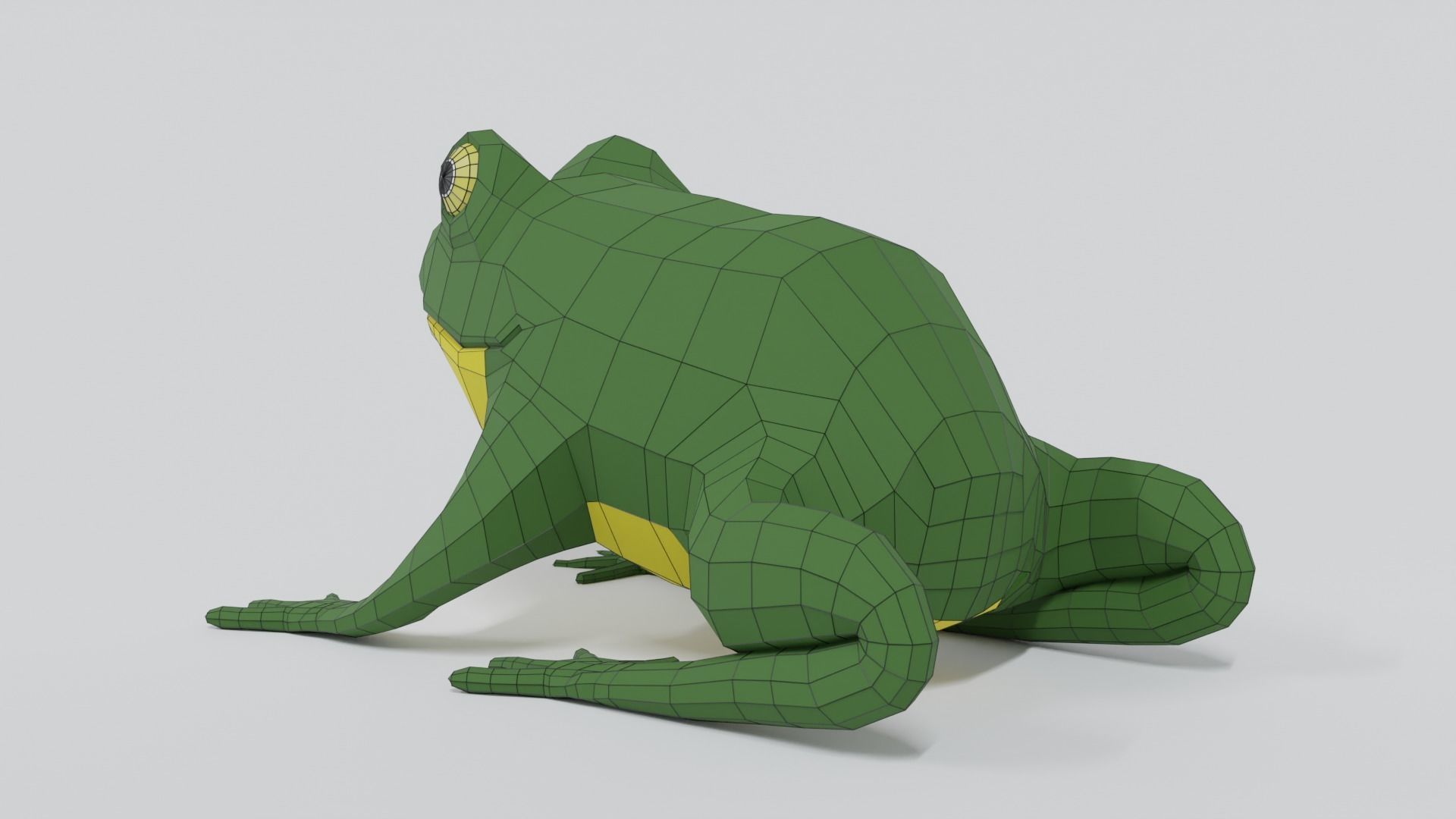 Low Poly Cartoon Frog Low-poly 3D model_11