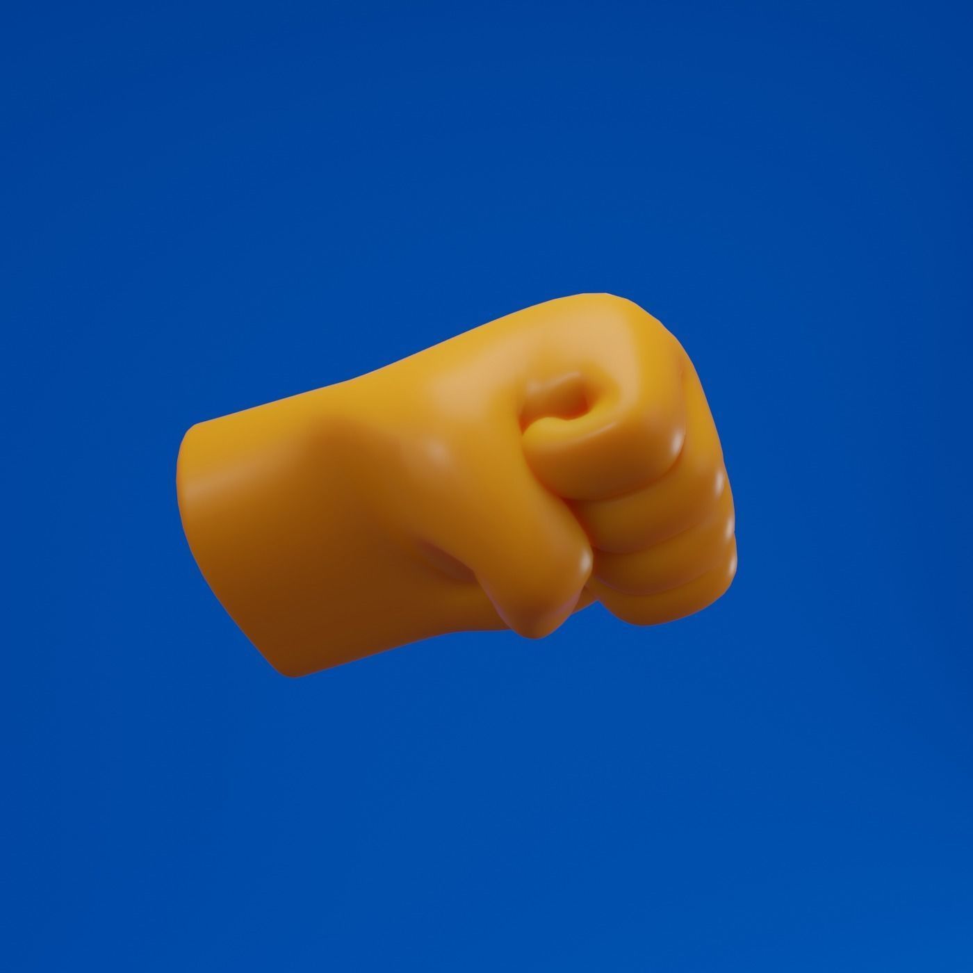 Hand Fisted emoji cartoon style 3D model_4