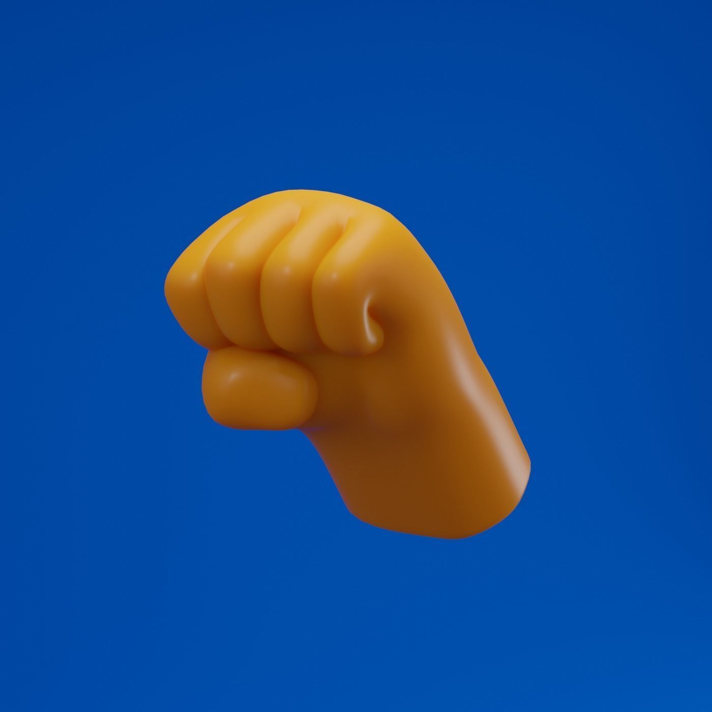 Hand Fisted emoji cartoon style 3D model_3