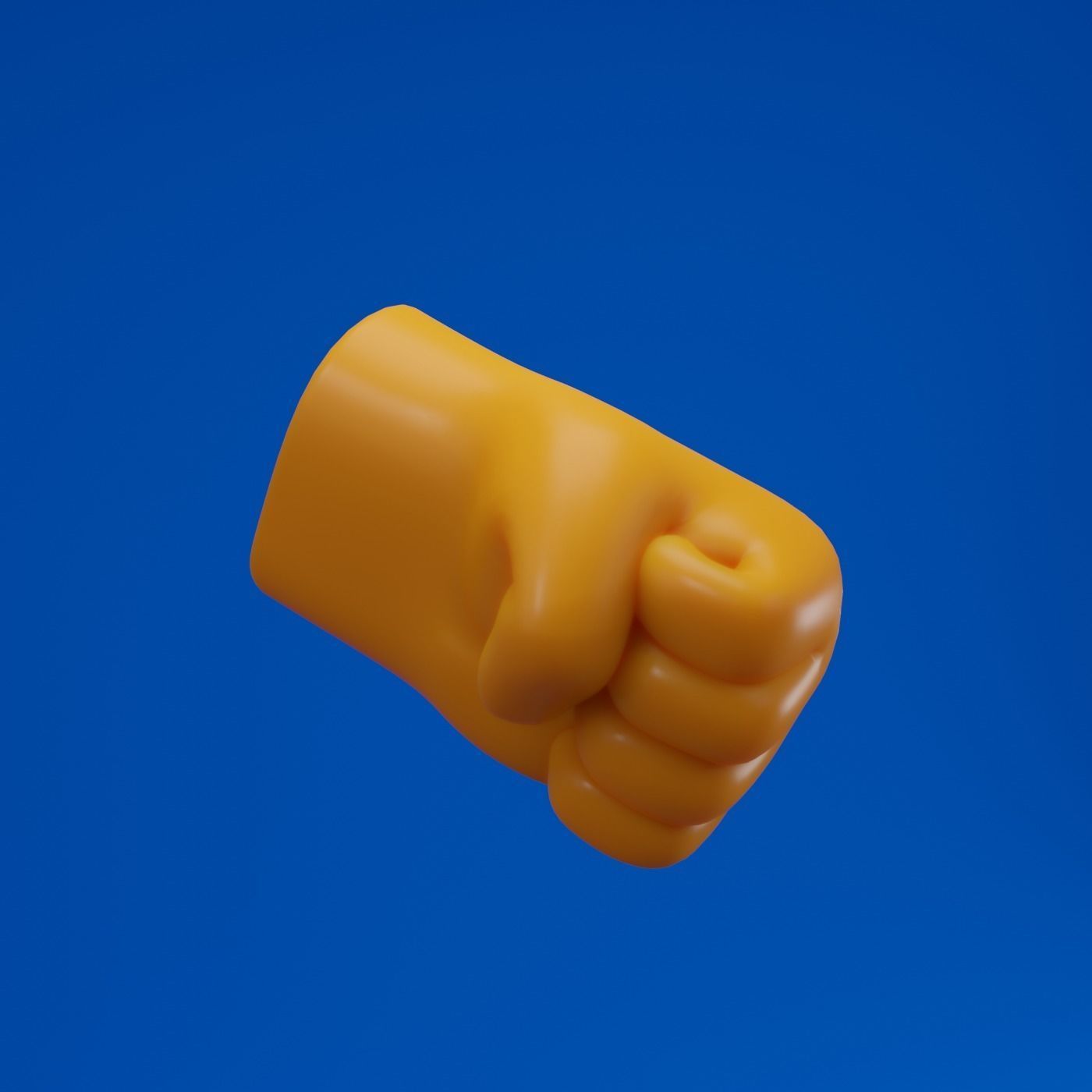 Hand Fisted emoji cartoon style 3D model_2