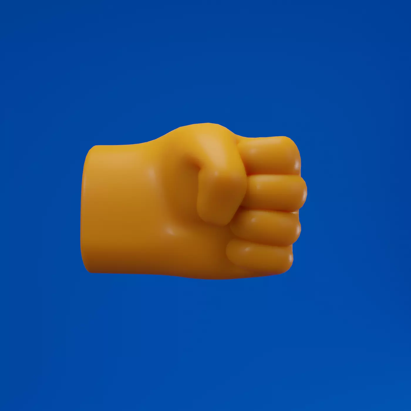 Hand Fisted emoji cartoon style 3D model_0