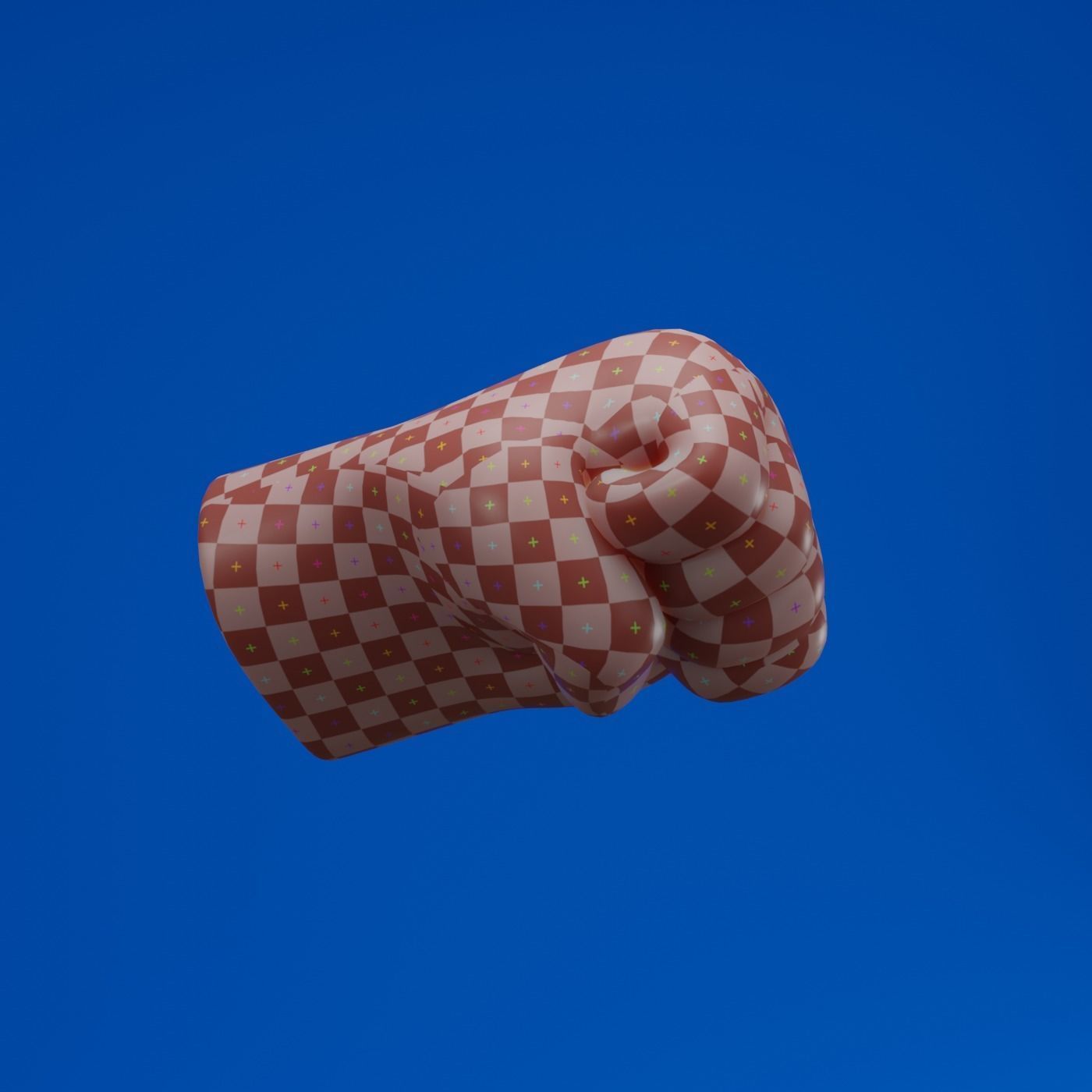 Hand Fisted emoji cartoon style 3D model_6