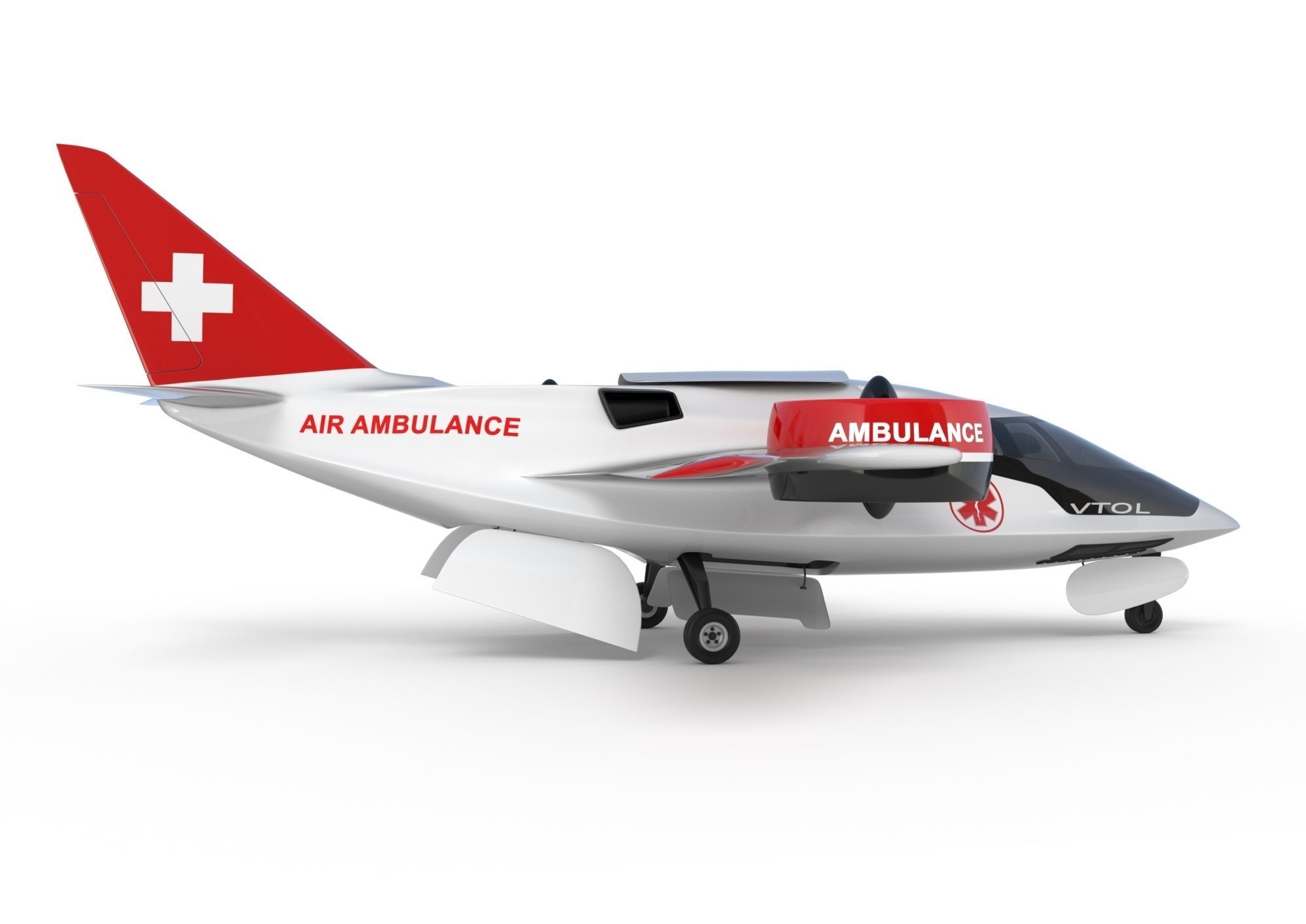 Medical Ambulance XTI Electric Aircraft eVTOL with Interior 3D model_13