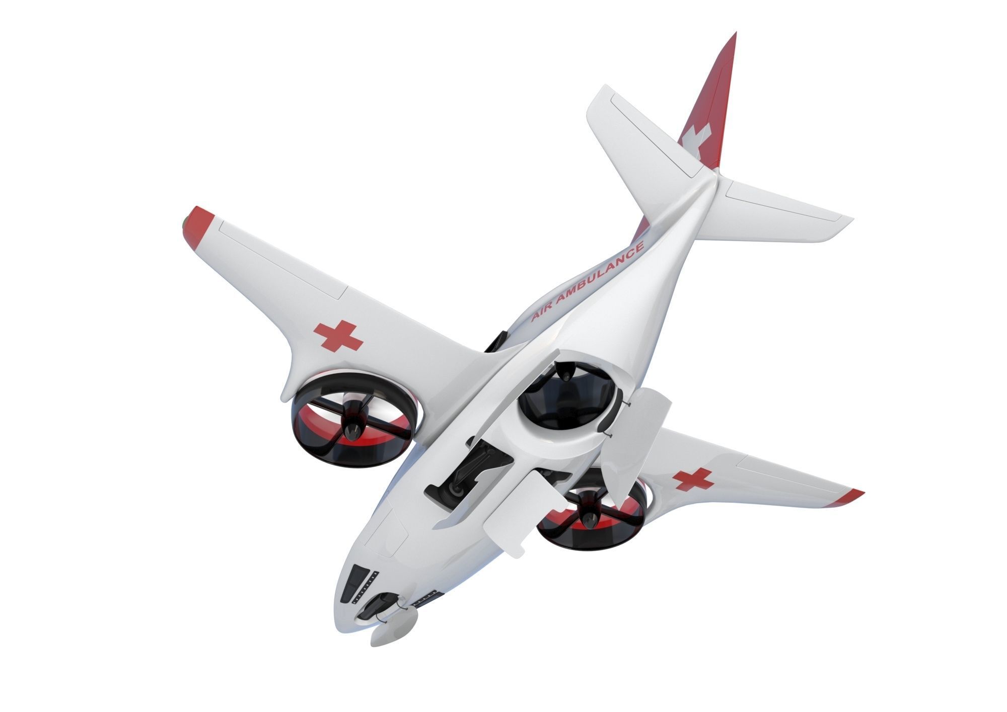 Medical Ambulance XTI Electric Aircraft eVTOL with Interior 3D model_15