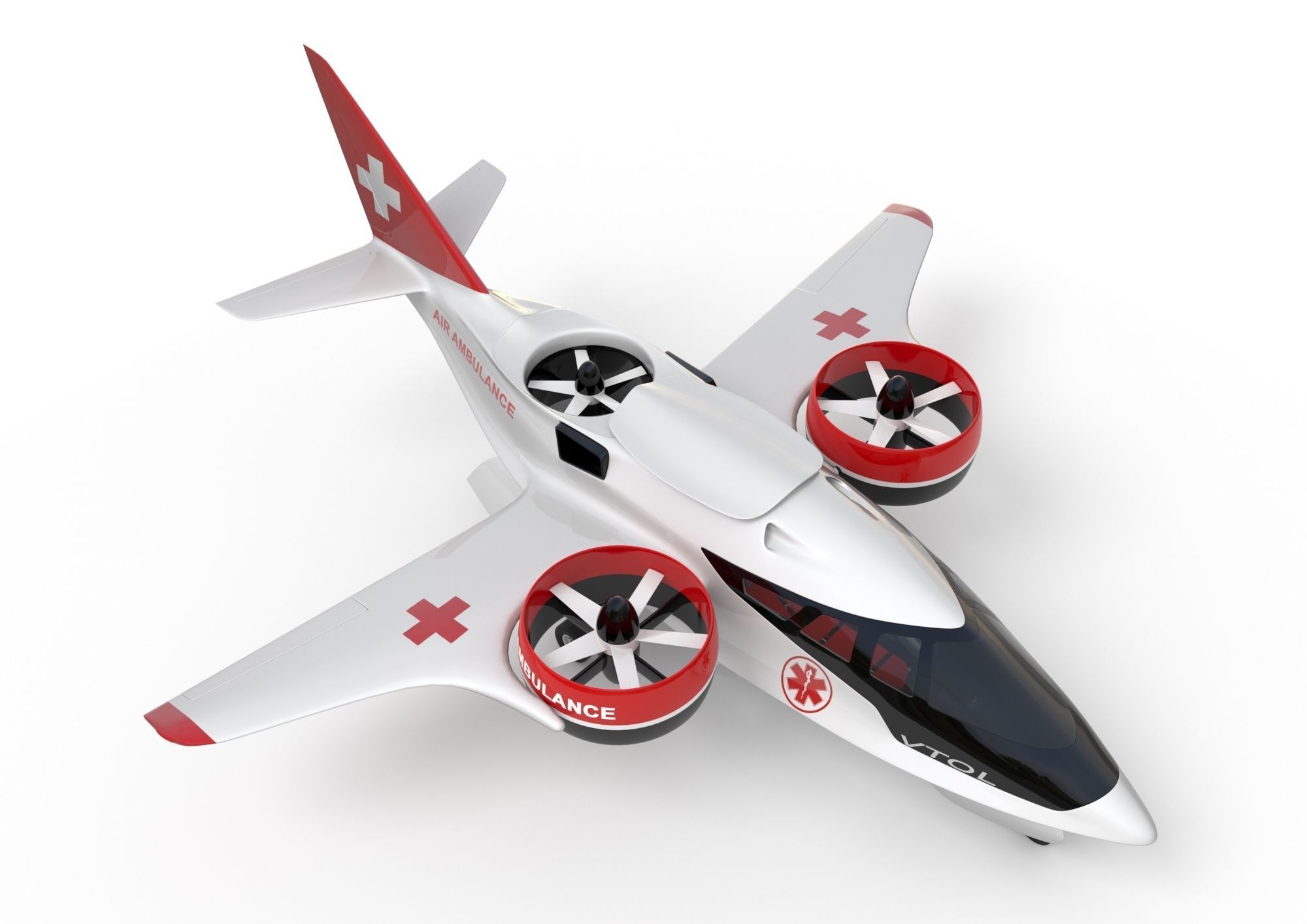 Medical Ambulance XTI Electric Aircraft eVTOL with Interior 3D model_20
