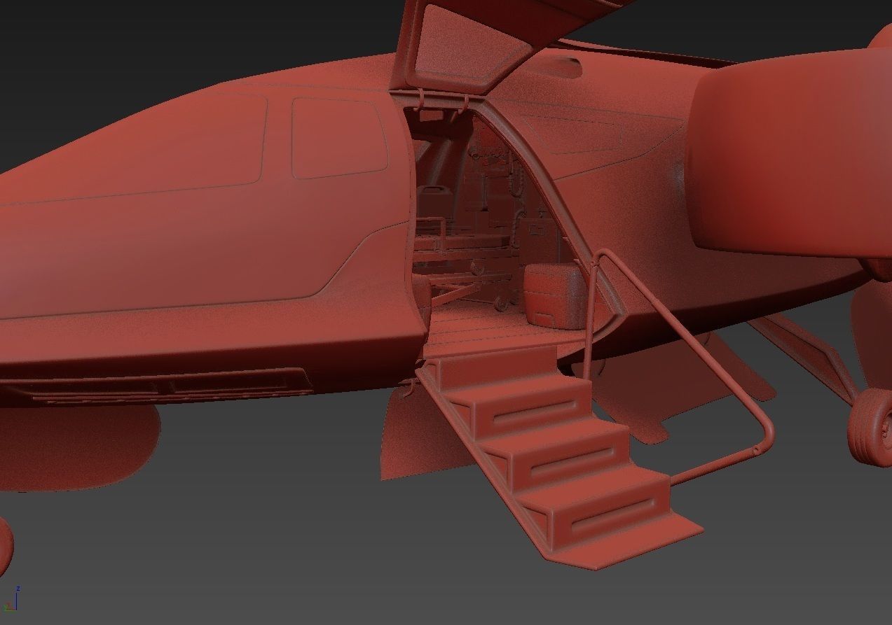 Medical Ambulance XTI Electric Aircraft eVTOL with Interior 3D model_46