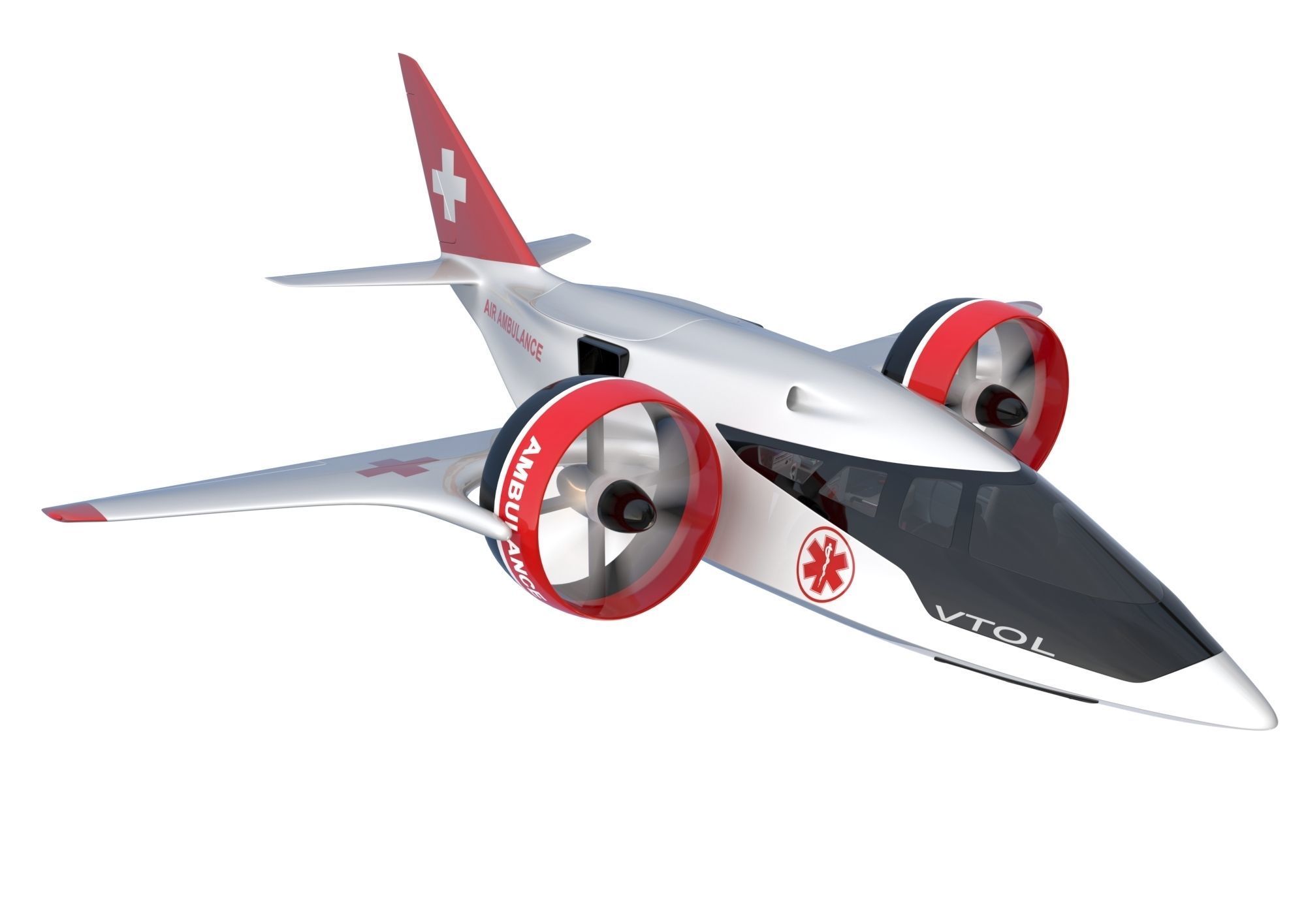 Medical Ambulance XTI Electric Aircraft eVTOL with Interior 3D model_18
