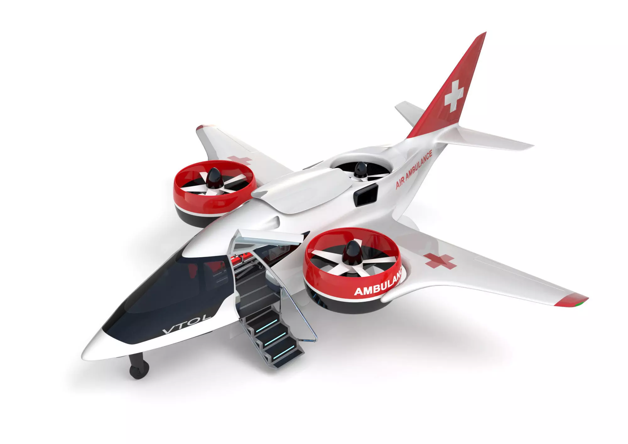 Medical Ambulance XTI Electric Aircraft eVTOL with Interior 3D model_0