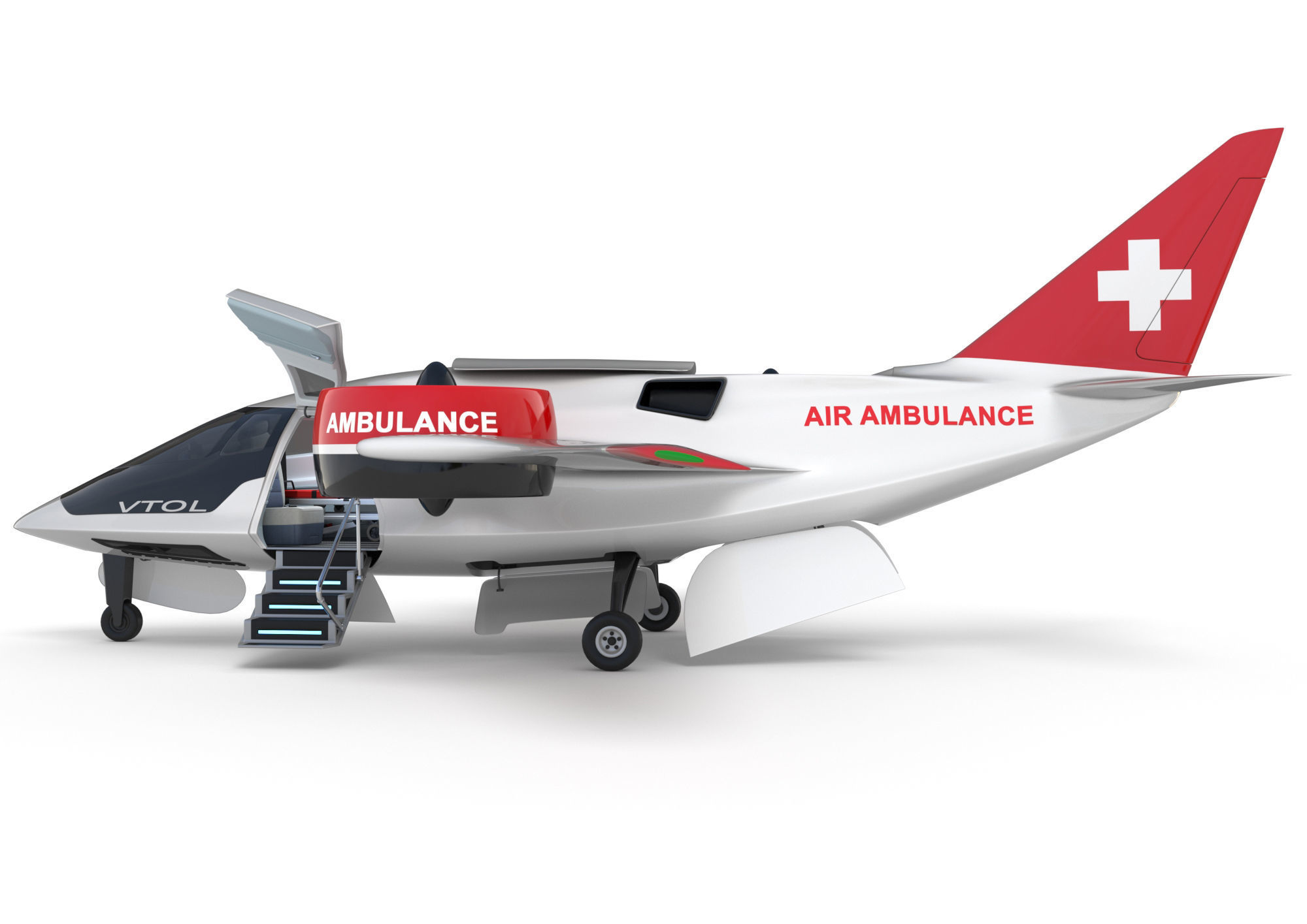 Medical Ambulance XTI Electric Aircraft eVTOL with Interior 3D model_14