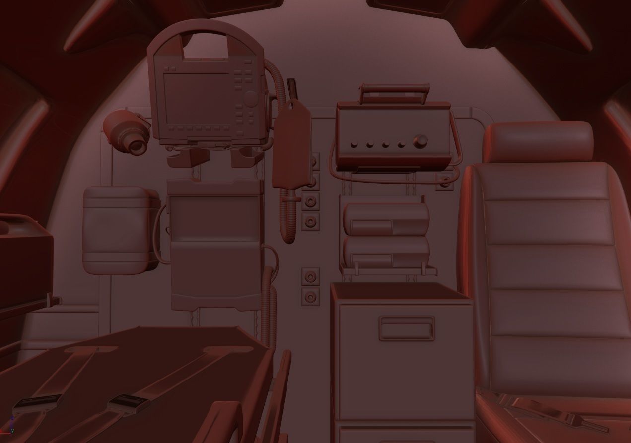 Medical Ambulance XTI Electric Aircraft eVTOL with Interior 3D model_59