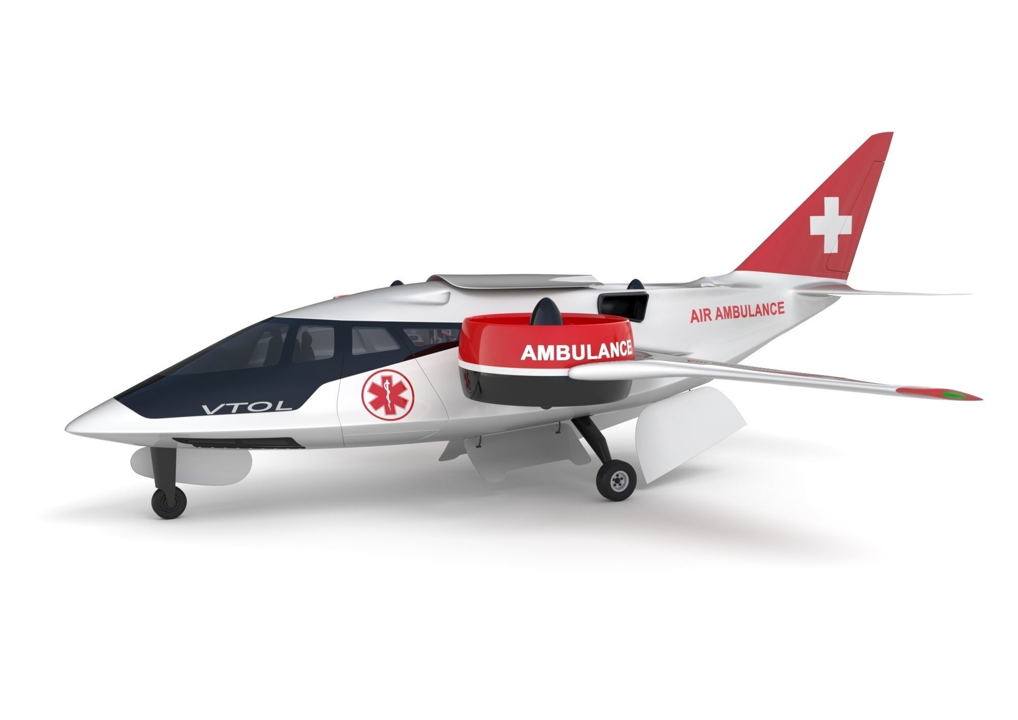 Medical Ambulance XTI Electric Aircraft eVTOL with Interior 3D model_4