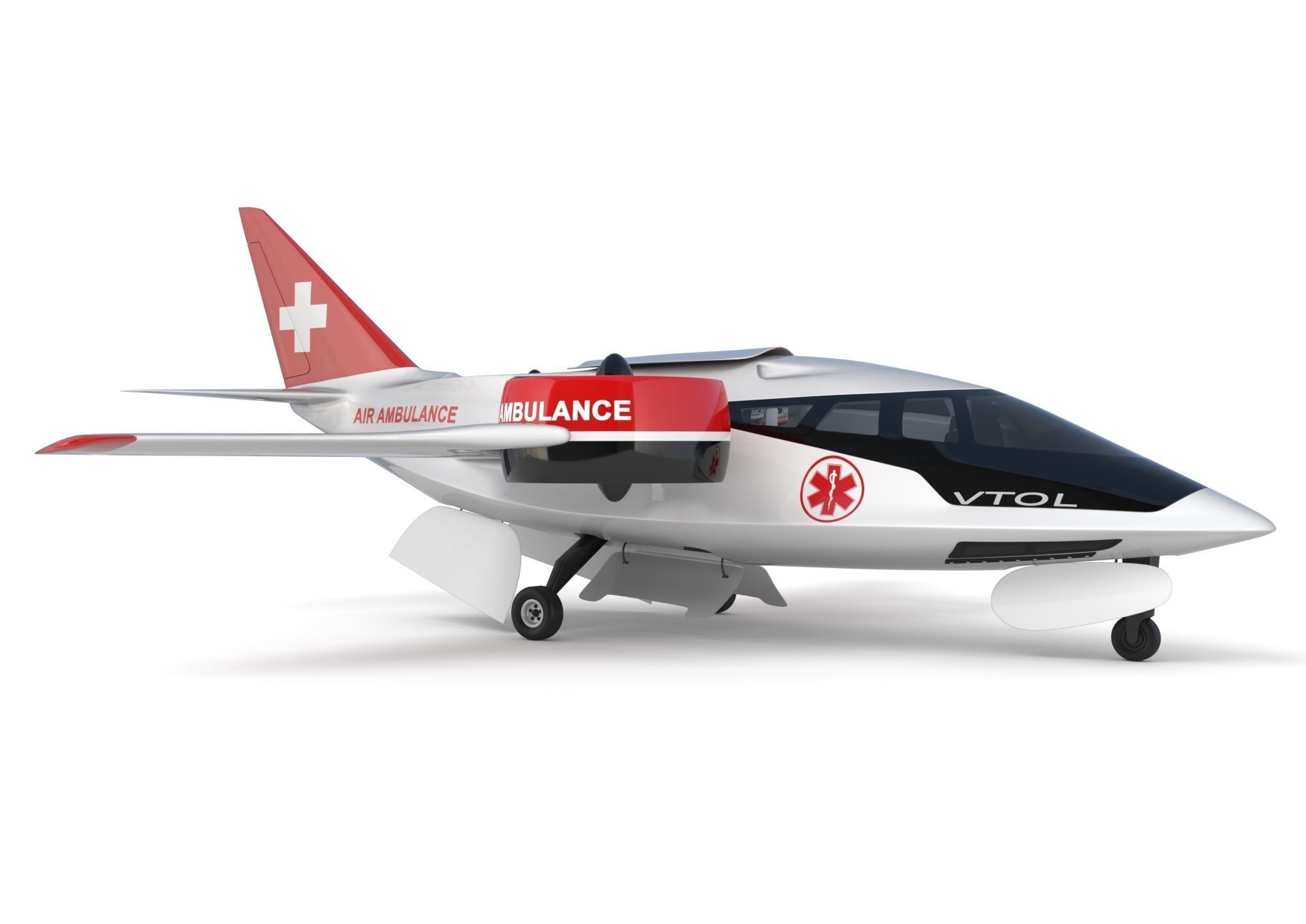 Medical Ambulance XTI Electric Aircraft eVTOL with Interior 3D model_12