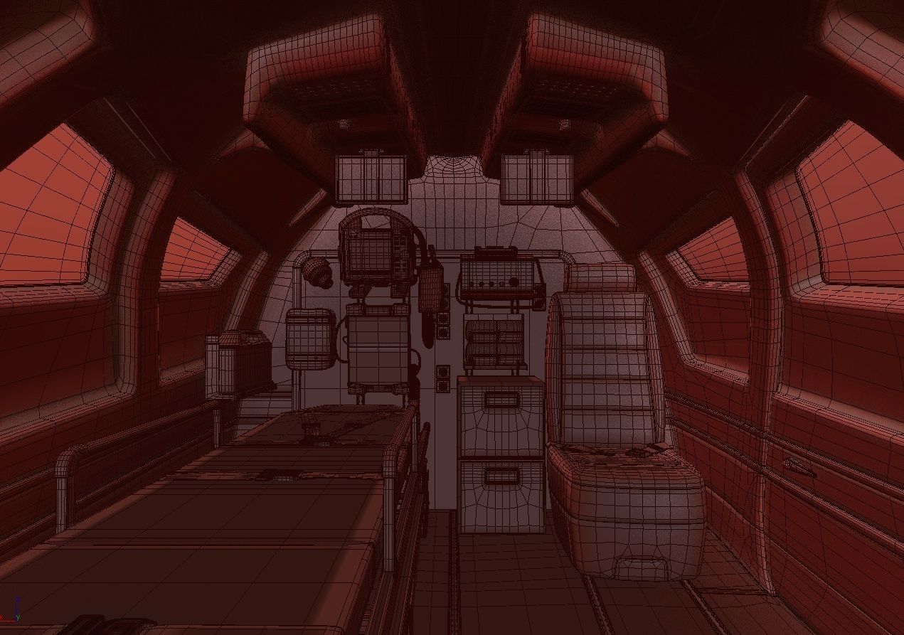 Medical Ambulance XTI Electric Aircraft eVTOL with Interior 3D model_54