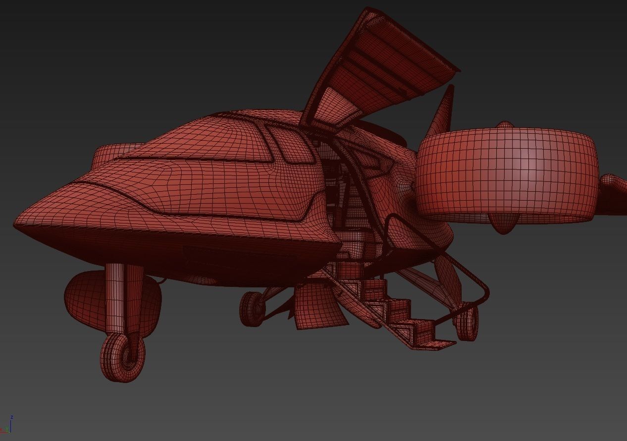 Medical Ambulance XTI Electric Aircraft eVTOL with Interior 3D model_26