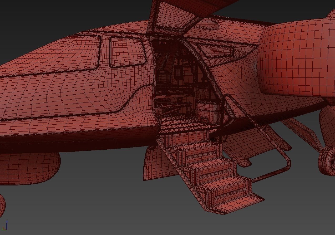 Medical Ambulance XTI Electric Aircraft eVTOL with Interior 3D model_49