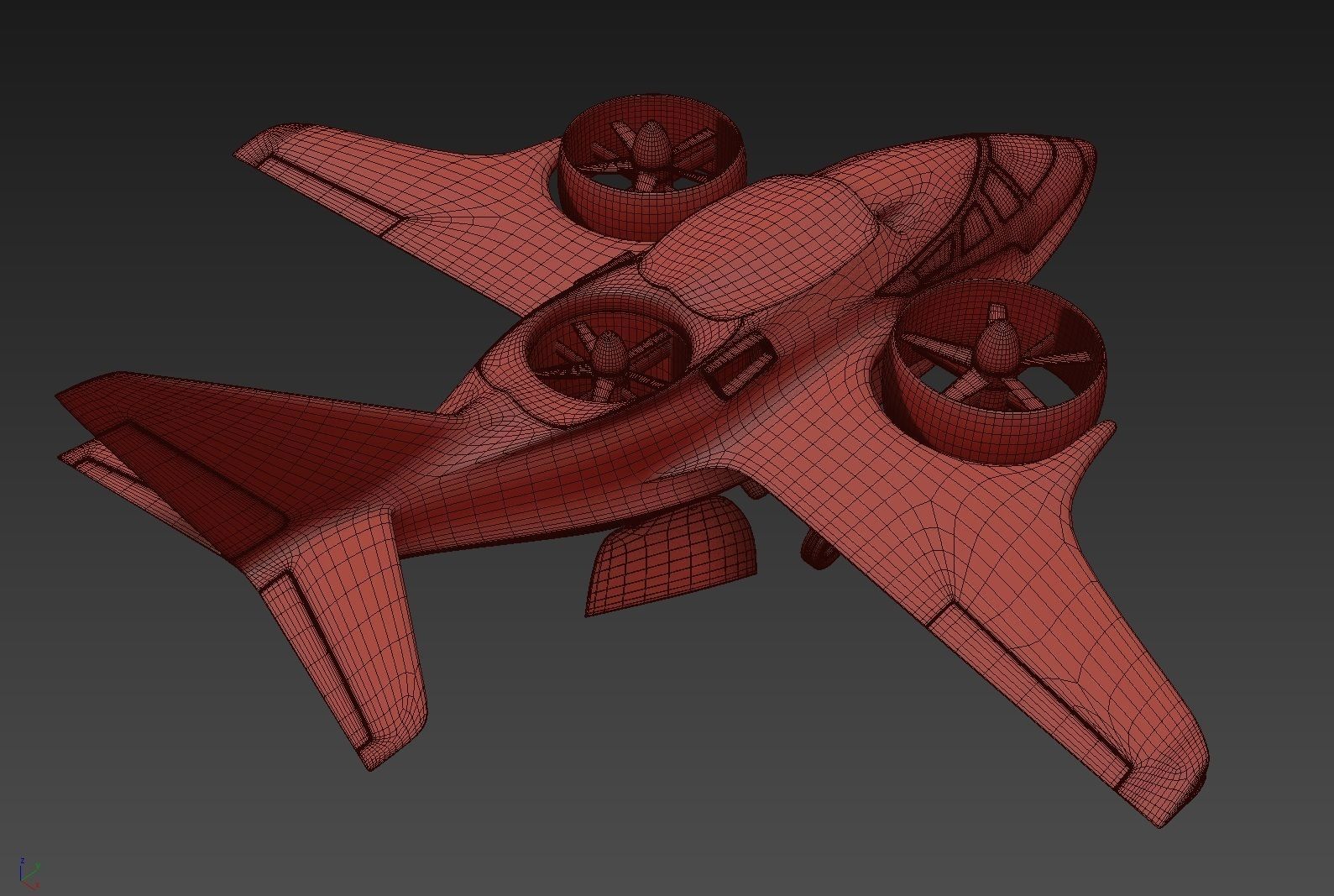 Medical Ambulance XTI Electric Aircraft eVTOL with Interior 3D model_45