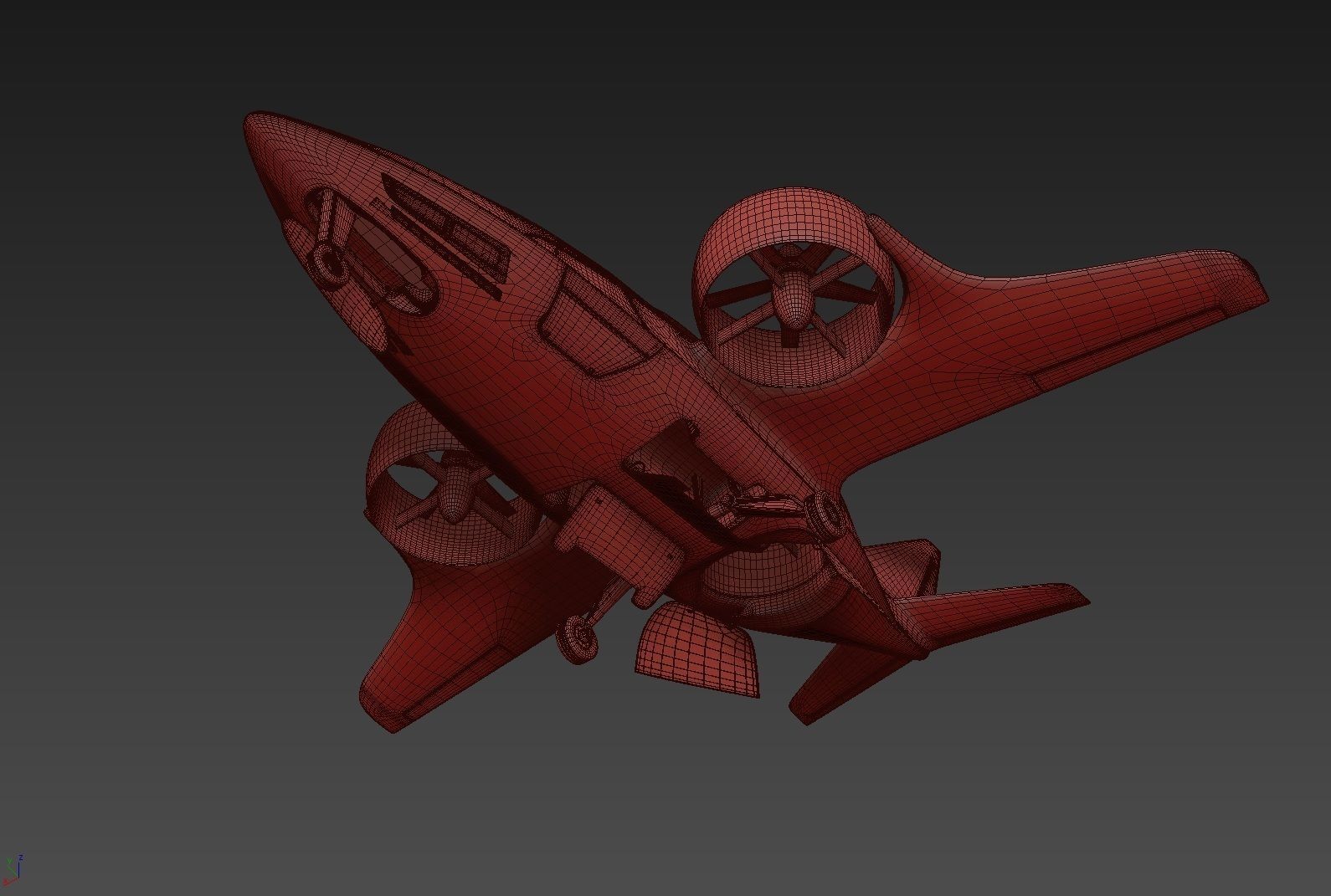 Medical Ambulance XTI Electric Aircraft eVTOL with Interior 3D model_78