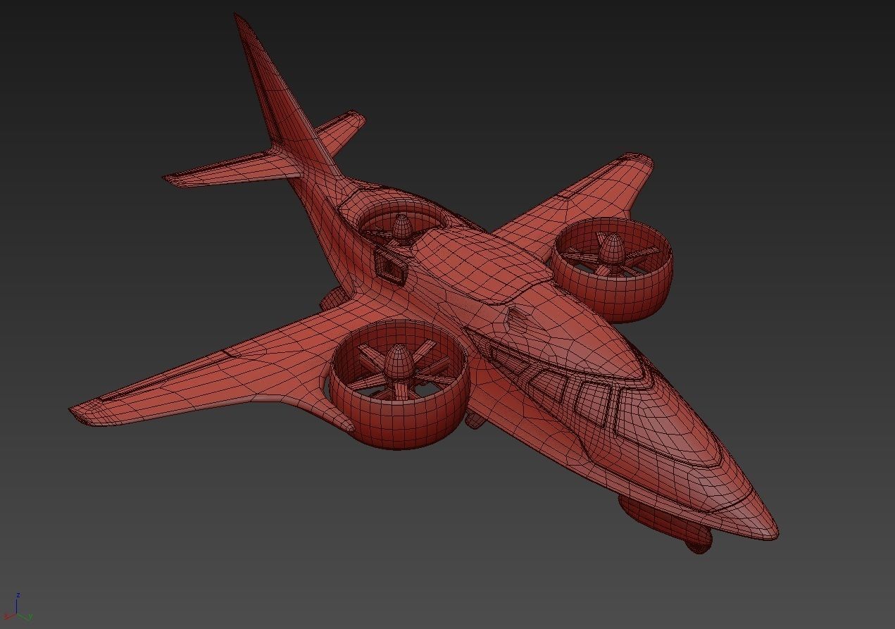 Medical Ambulance XTI Electric Aircraft eVTOL with Interior 3D model_39