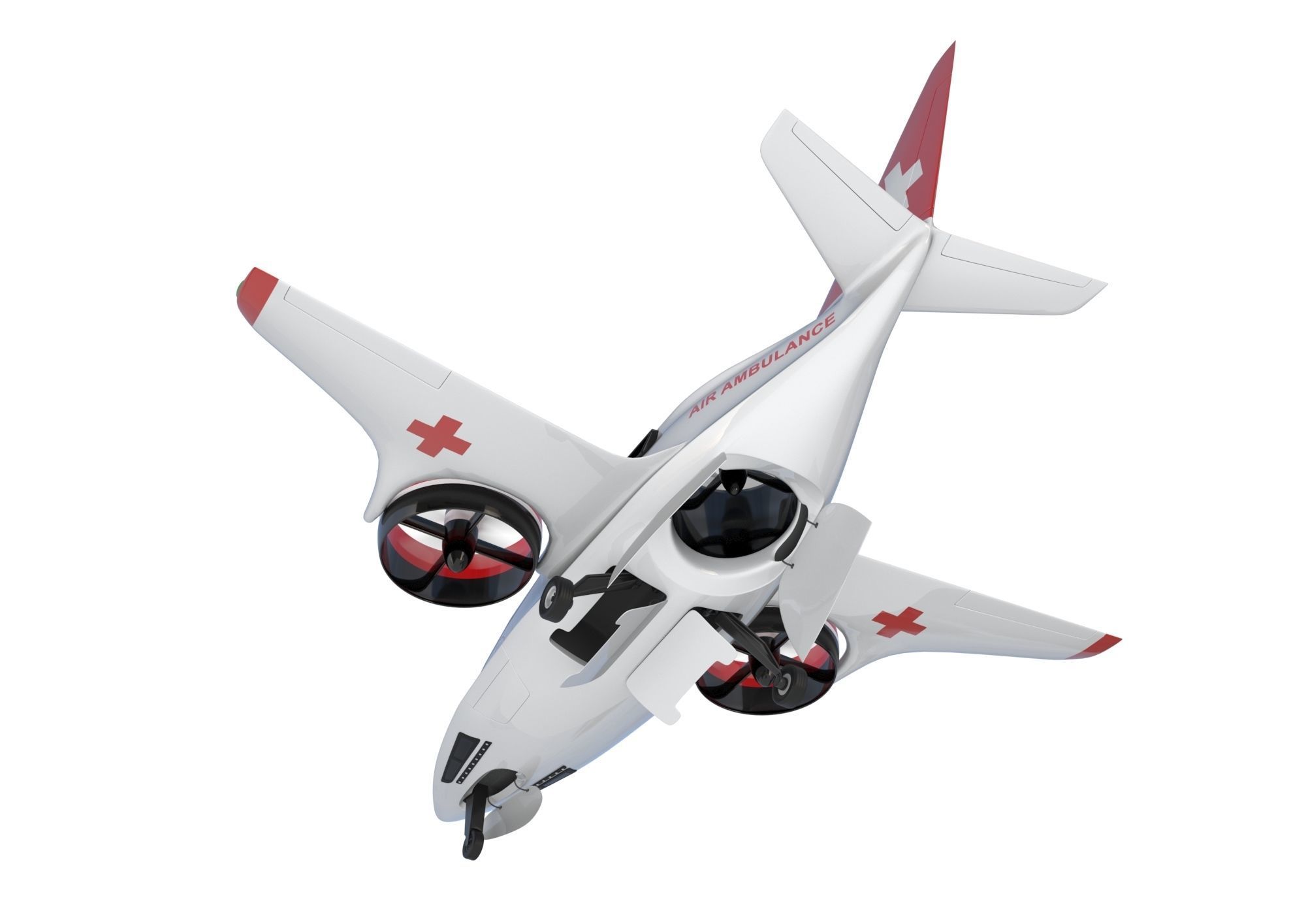 Medical Ambulance XTI Electric Aircraft eVTOL with Interior 3D model_16