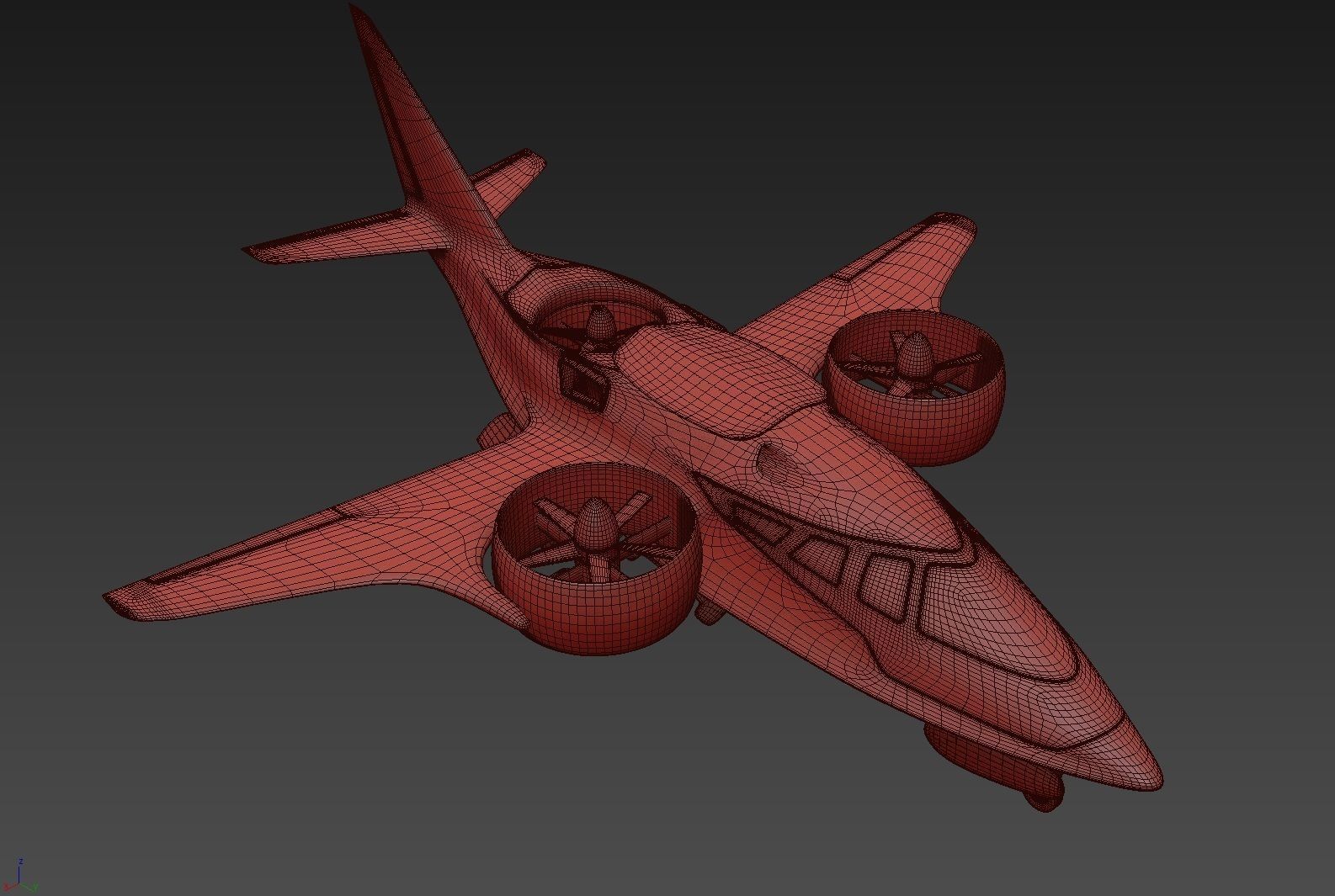 Medical Ambulance XTI Electric Aircraft eVTOL with Interior 3D model_40