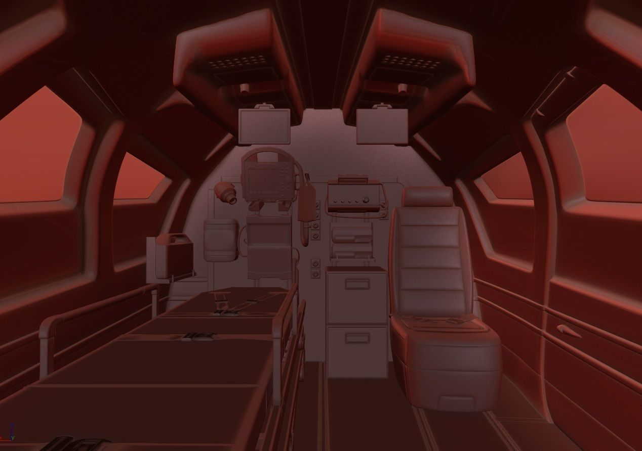 Medical Ambulance XTI Electric Aircraft eVTOL with Interior 3D model_52