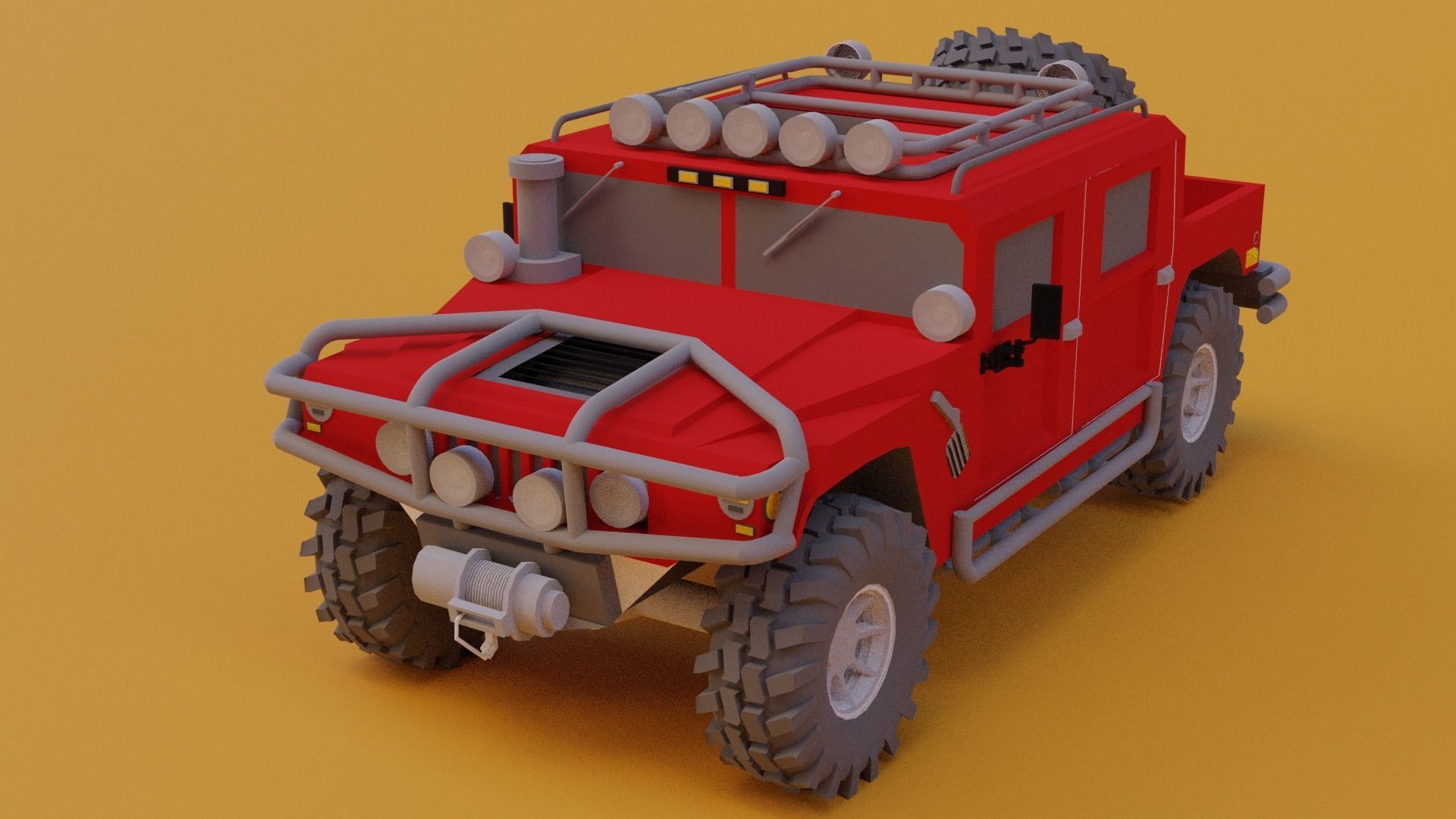 HUMMER H1 Low-poly 3D model