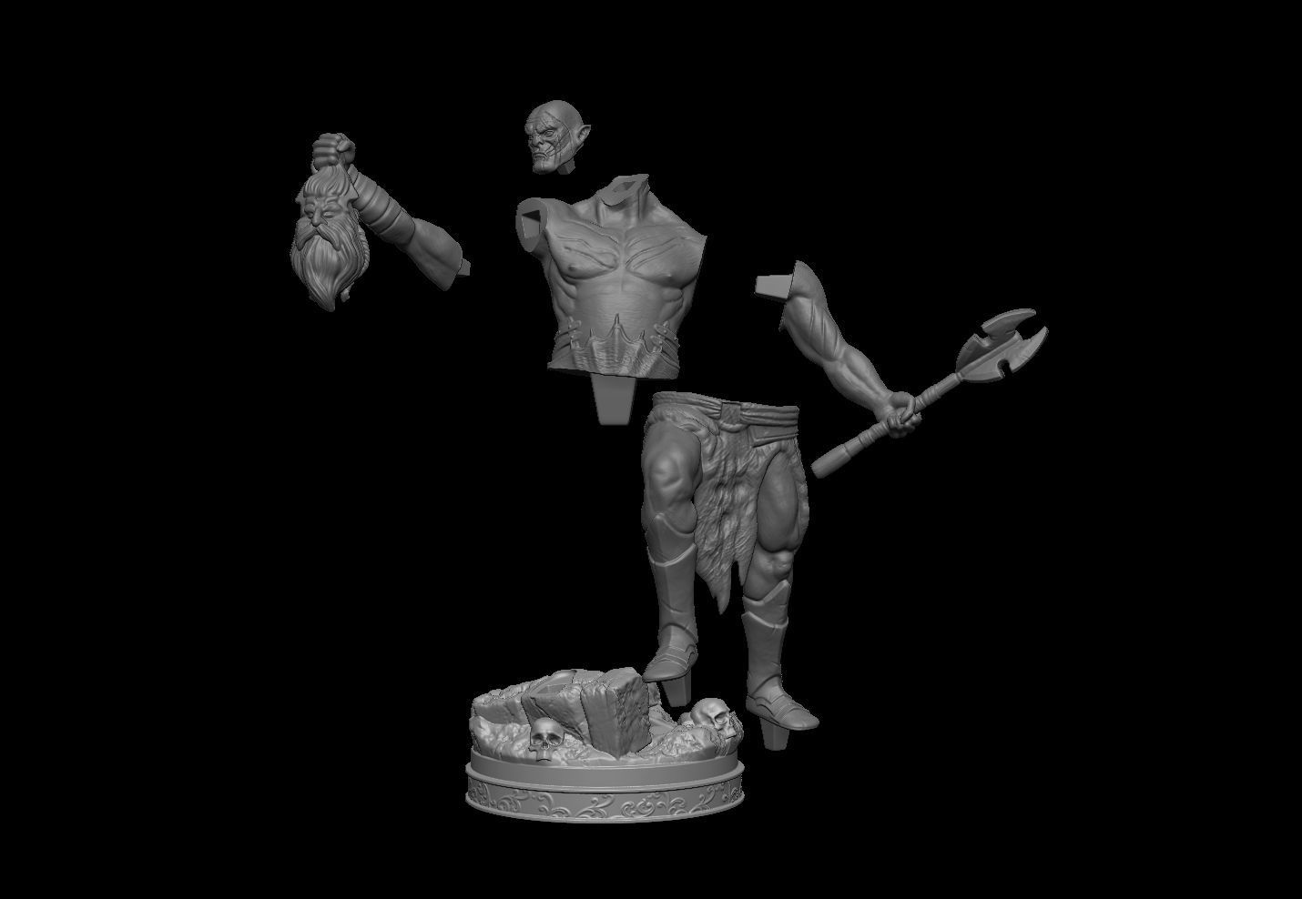 Azog Decaptation of King Thror Update 2023 3D print model_9