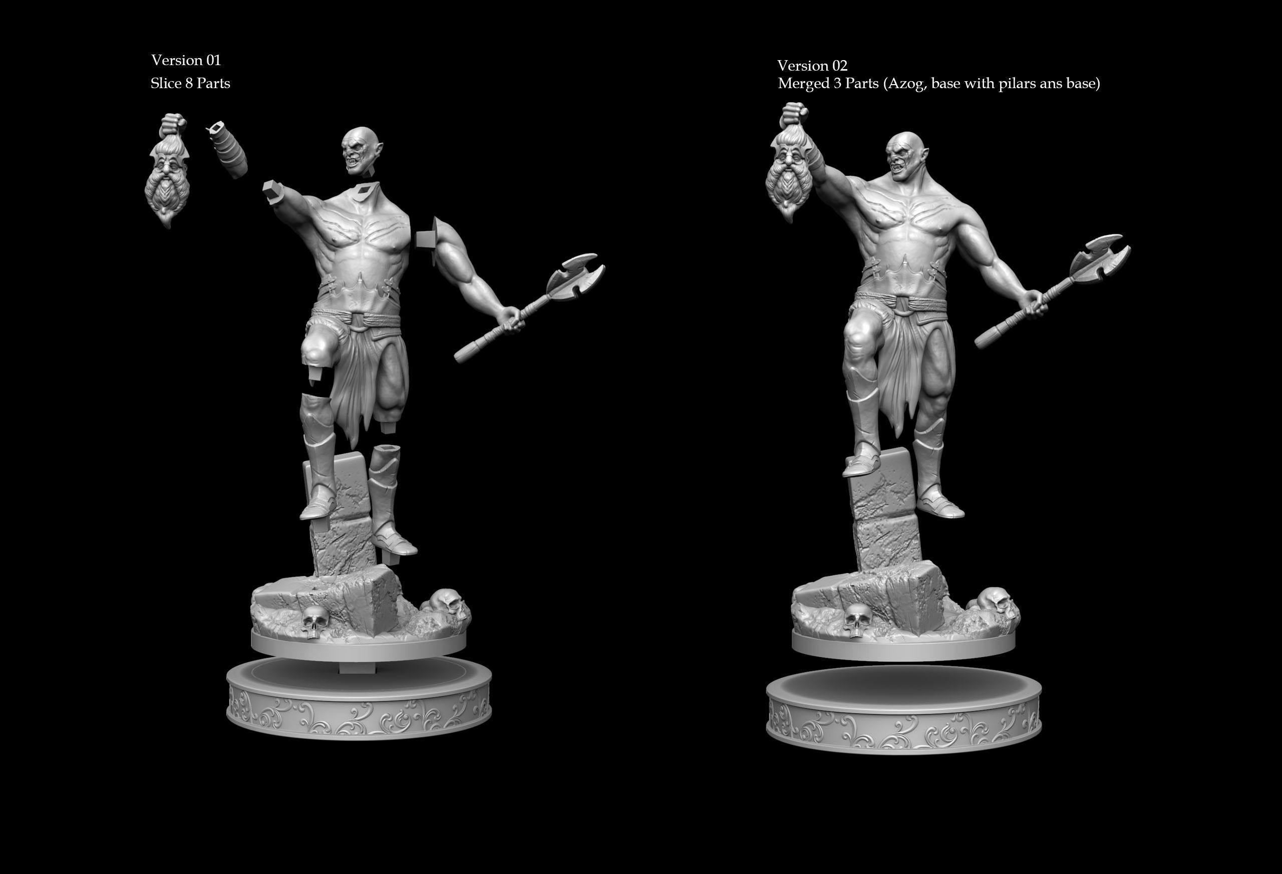 Azog Decaptation of King Thror Update 2023 3D print model_1