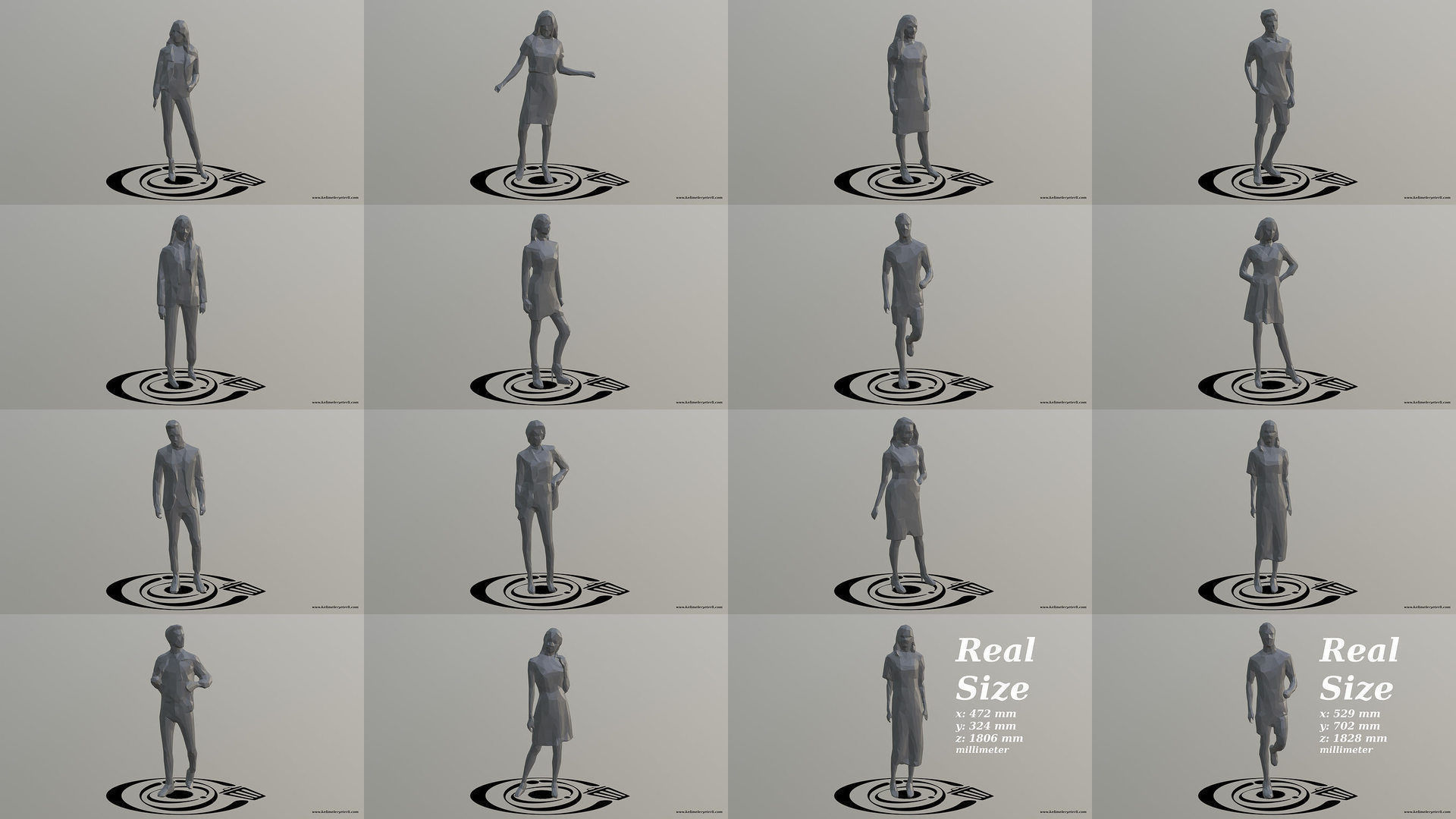 Low Poly People Pack 018 - 30 Pieces R 3D Model Collection_1