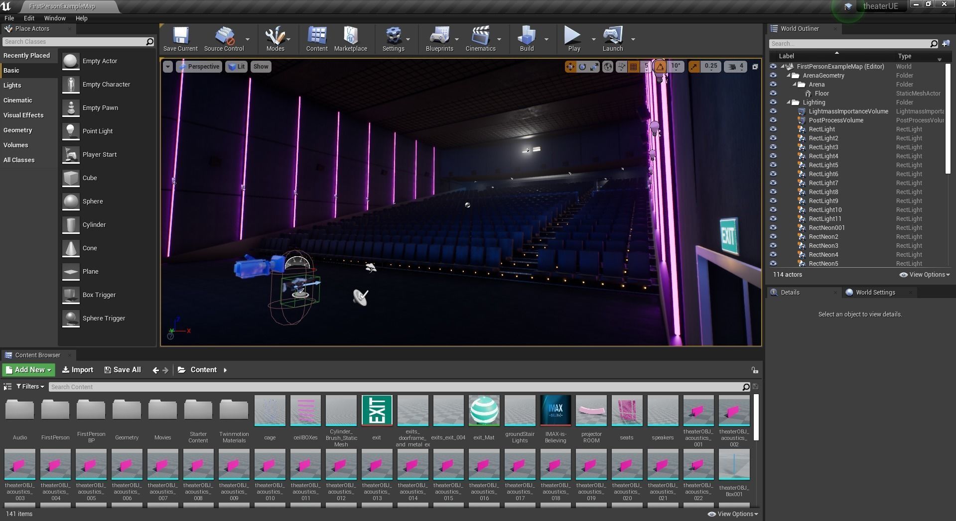 Movie theater Low-poly 3D model_20