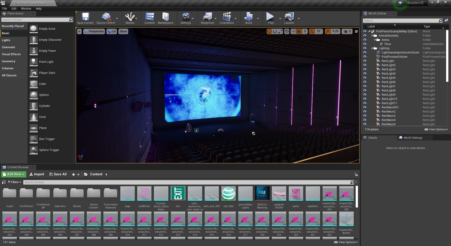 Movie theater Low-poly 3D model_19