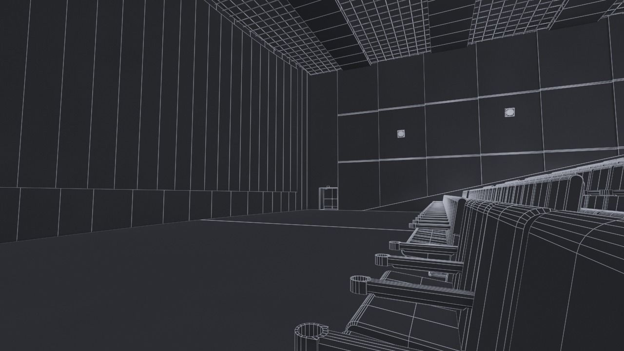 Movie theater Low-poly 3D model_14