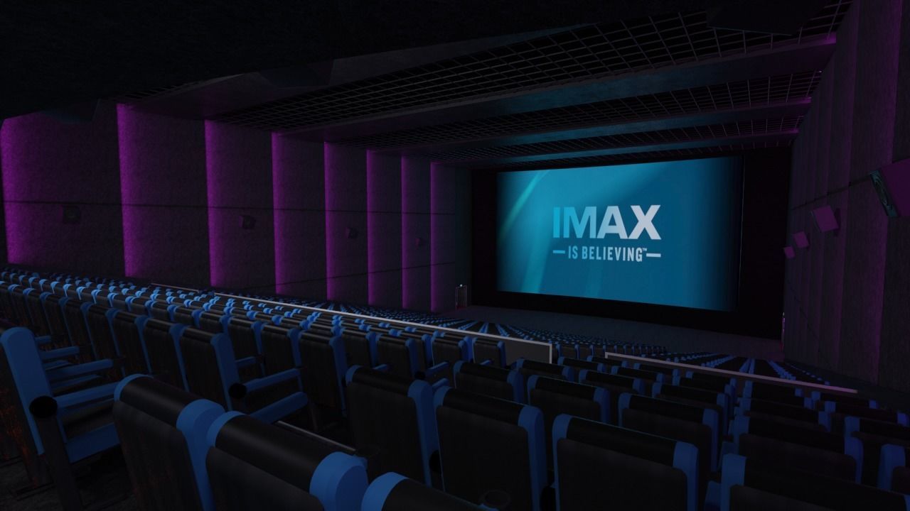 Movie theater Low-poly 3D model_2