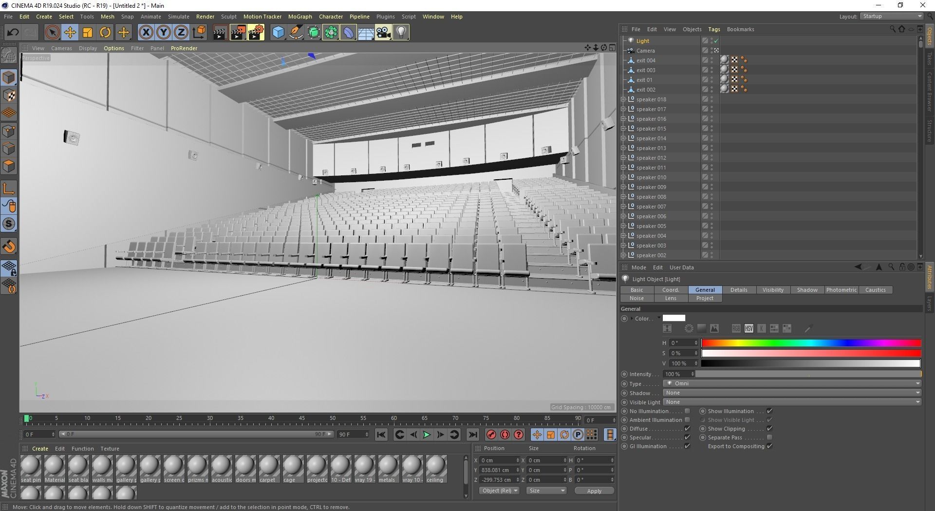 Movie theater Low-poly 3D model_17