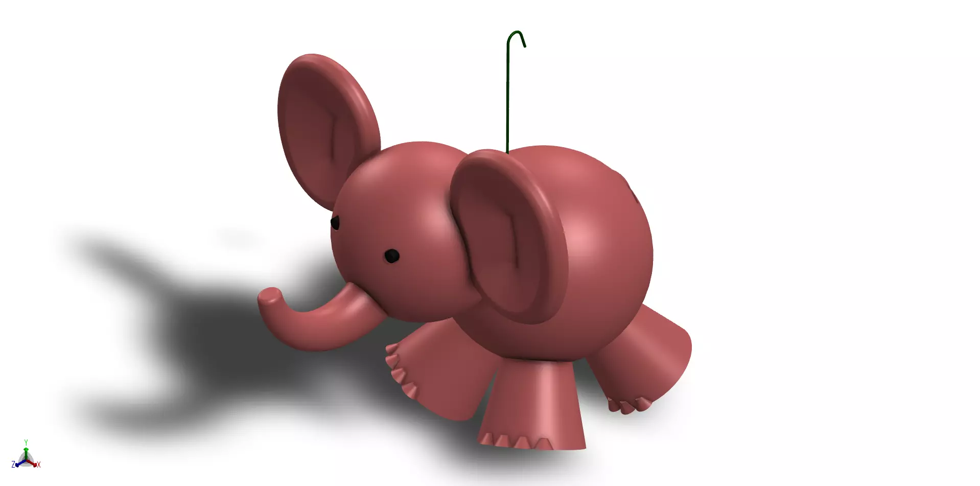 3D Gift Card Elephant Christmas Tree Ornament 3D print model_0