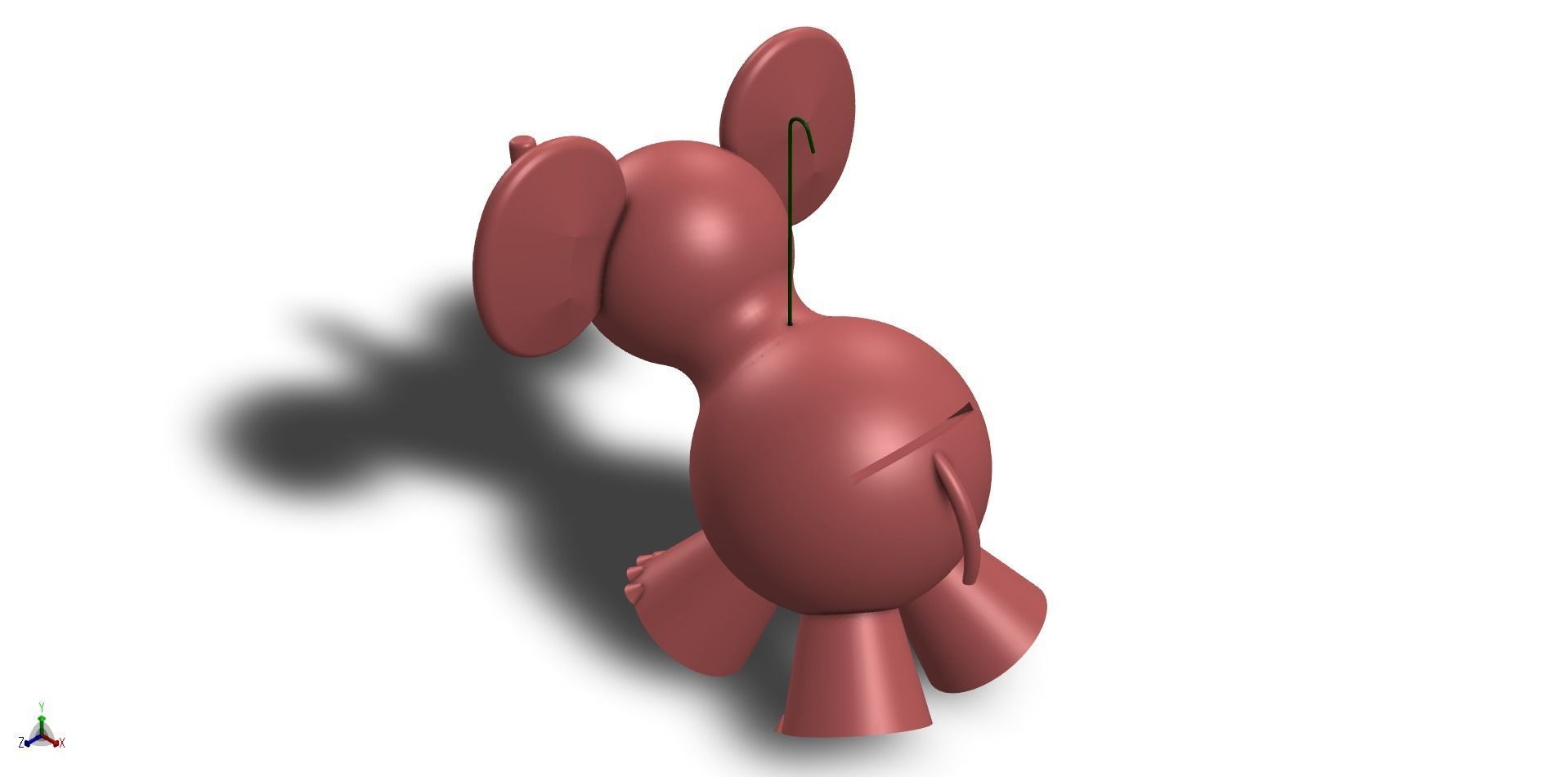 3D Gift Card Elephant Christmas Tree Ornament 3D print model_2