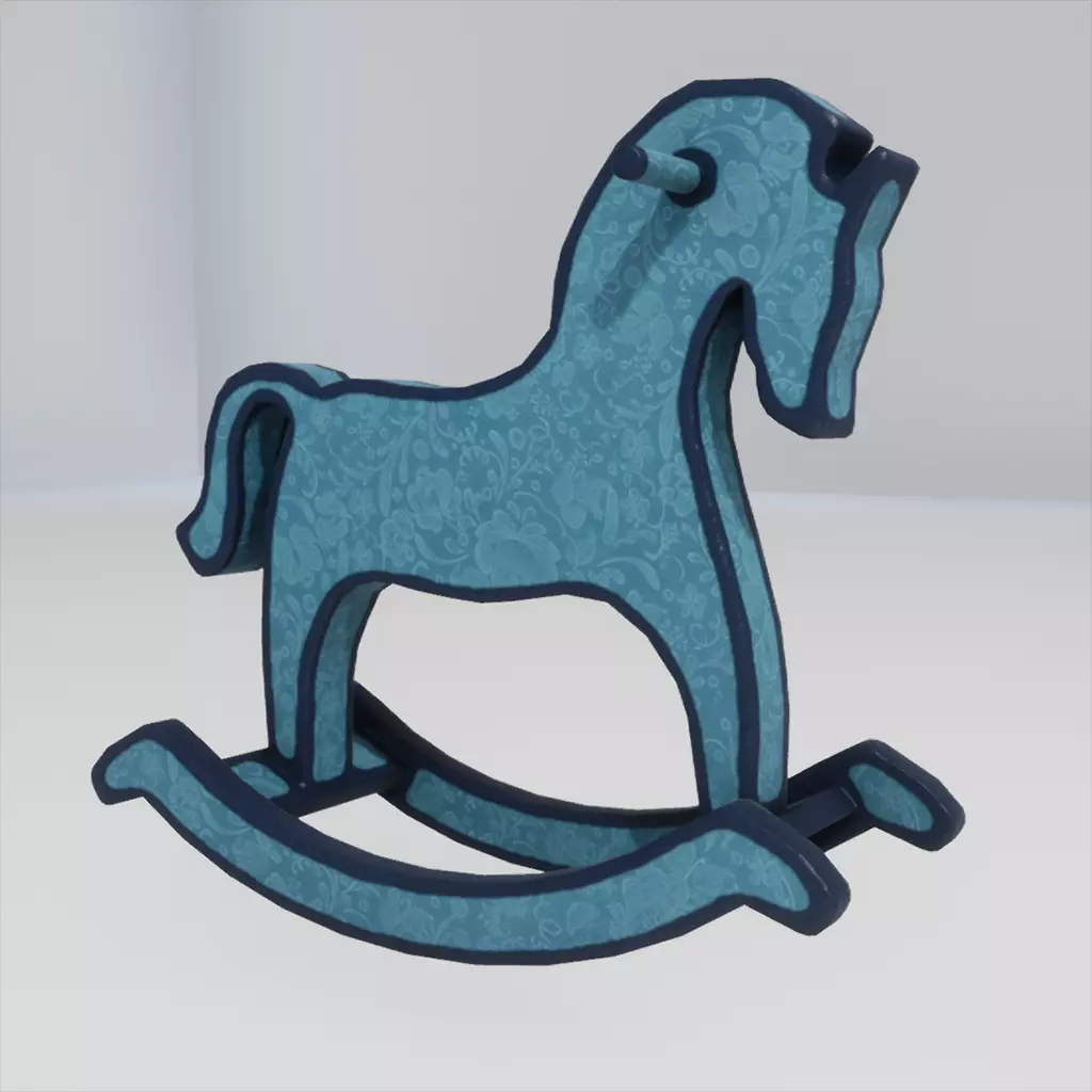 Horse wooden 1 Free low-poly 3D model